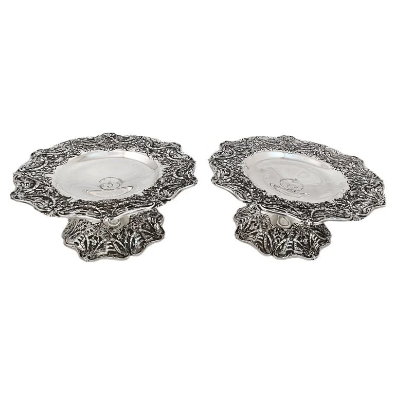 Pair of Sterling Silver Compotes