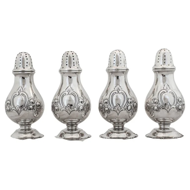 Set of Four Sterling Salt Shakers