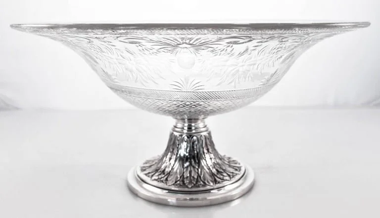 Five Piece Set Sterling and Crystal Suite