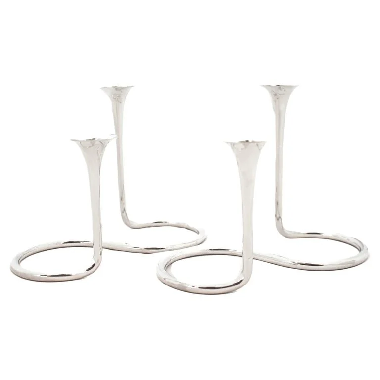 Sterling Silver Mid-Century Candelabras