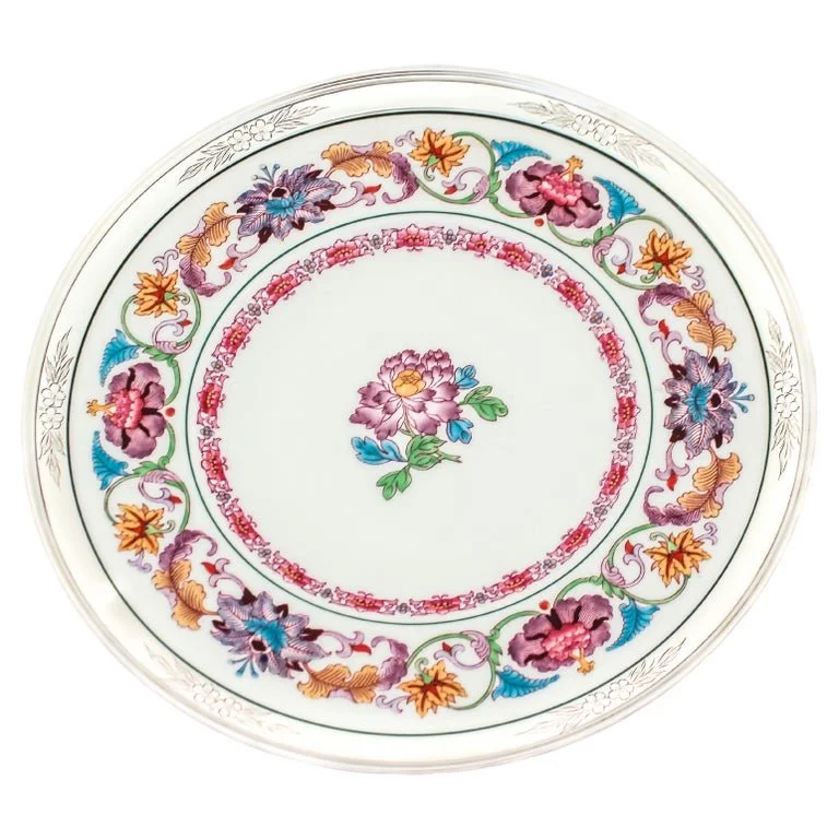 Sterling Silver & Porcelain Platter