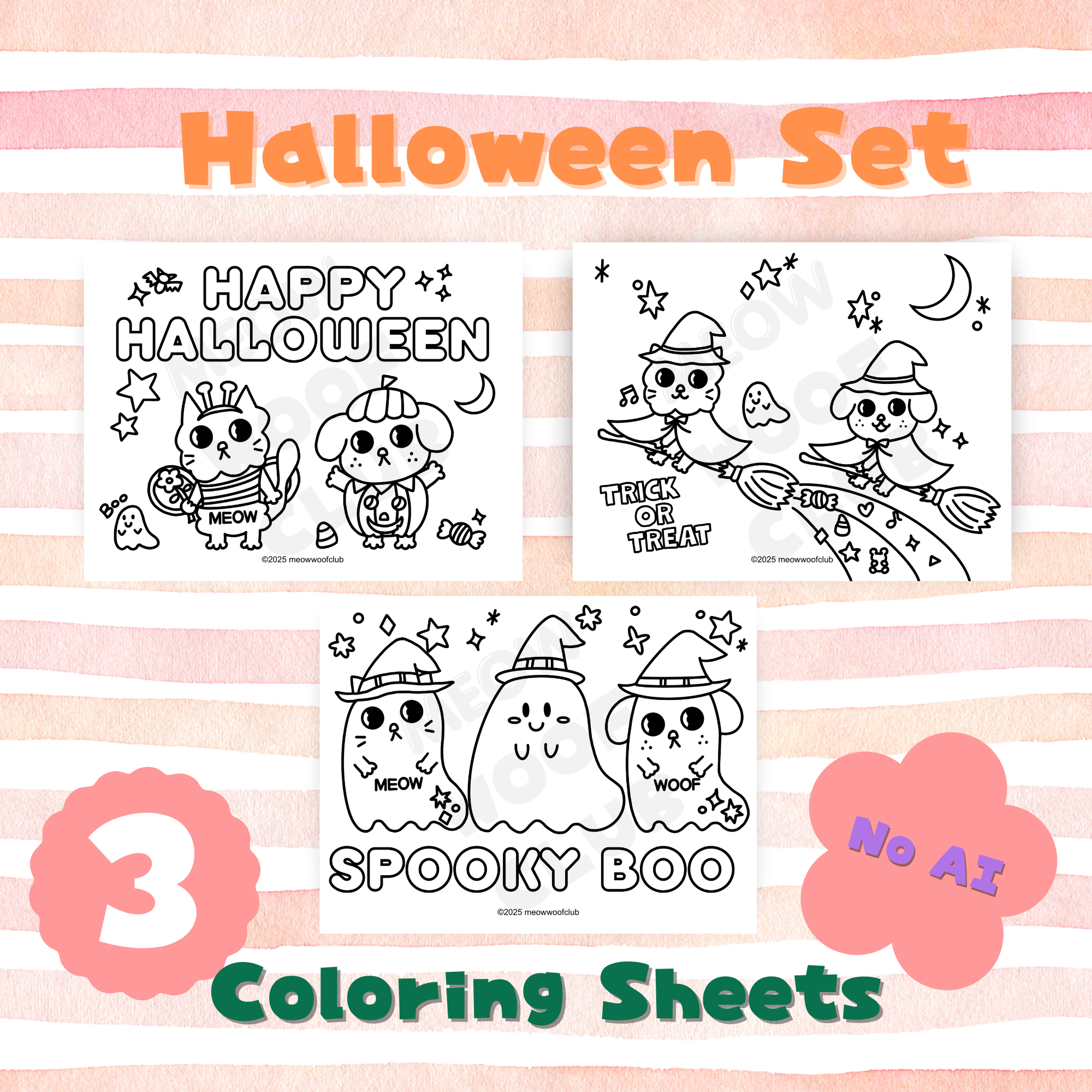 Halloween Coloring Sheets Set
