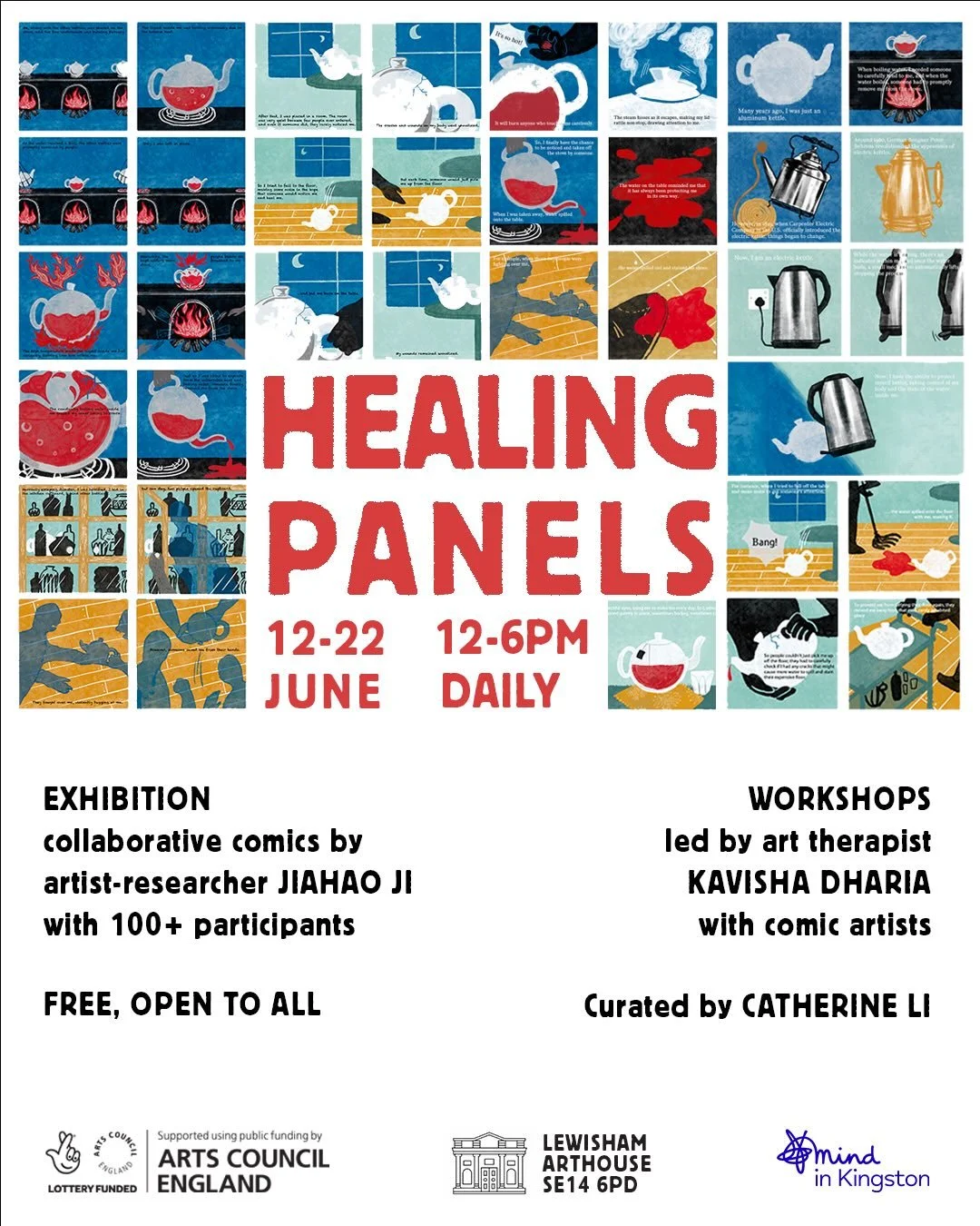 OPEN CALL FOR COMIC ARTISTS + EXHIBITION ANNOUNCEMENT 

Opening Friday 12 June @lewishamarthouse , 𝘏𝘦𝘢𝘭𝘪𝘯𝘨 𝘗𝘢𝘯𝘦𝘭𝘴 is a free public exhibition and workshop programme exploring how comics, visual metaphor and art therapy can support everyd