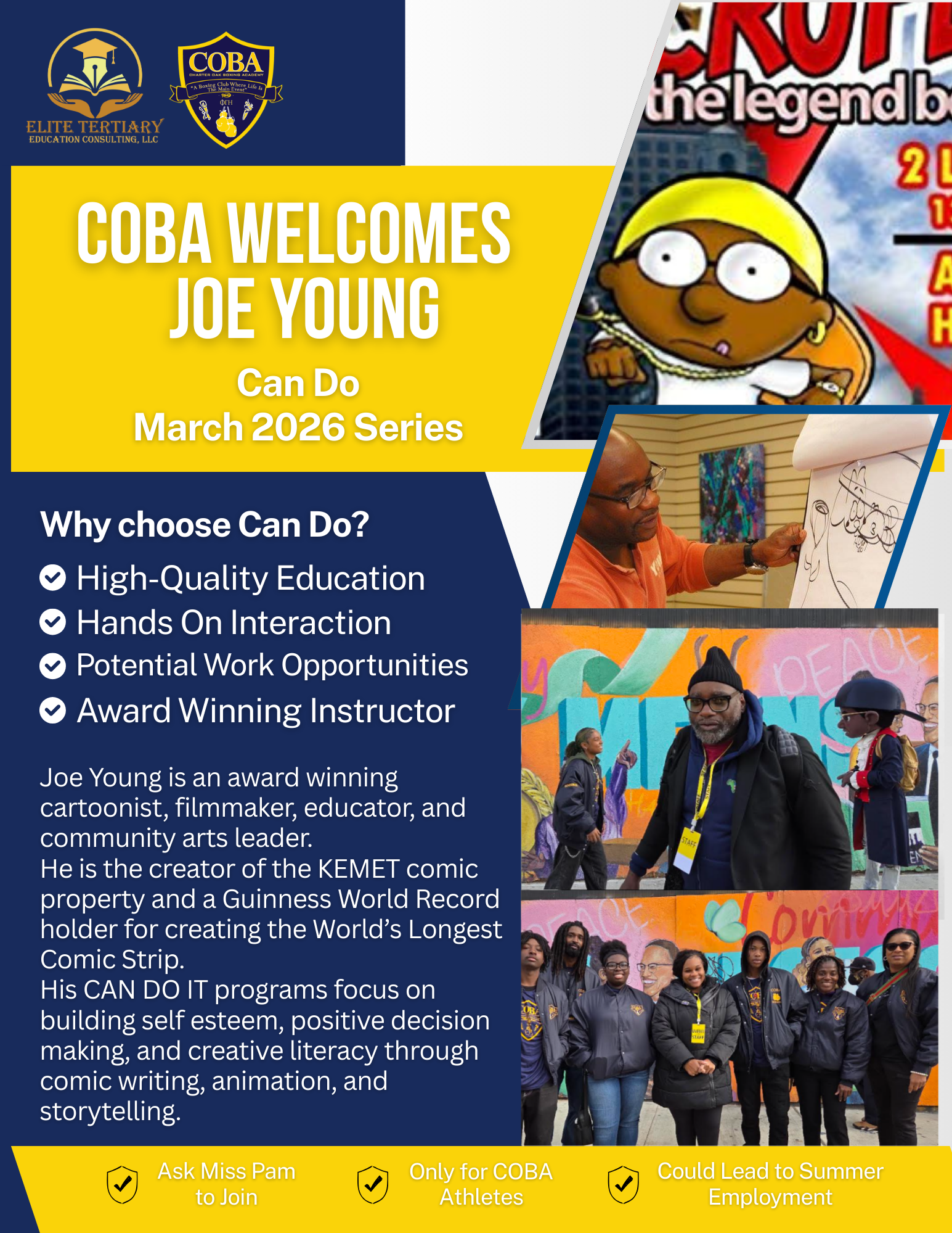 COBA and Joe Young Studios Prepare for March 2026 “CAN DO” Workshop Series