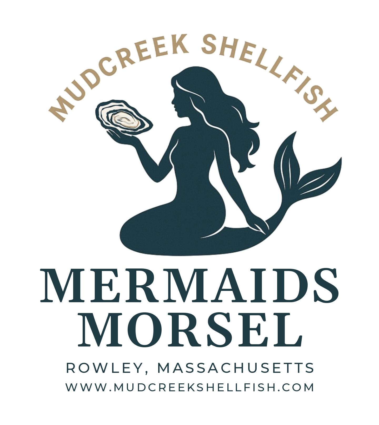Mermaids Morsel logo: a mermaid holding an oyster
