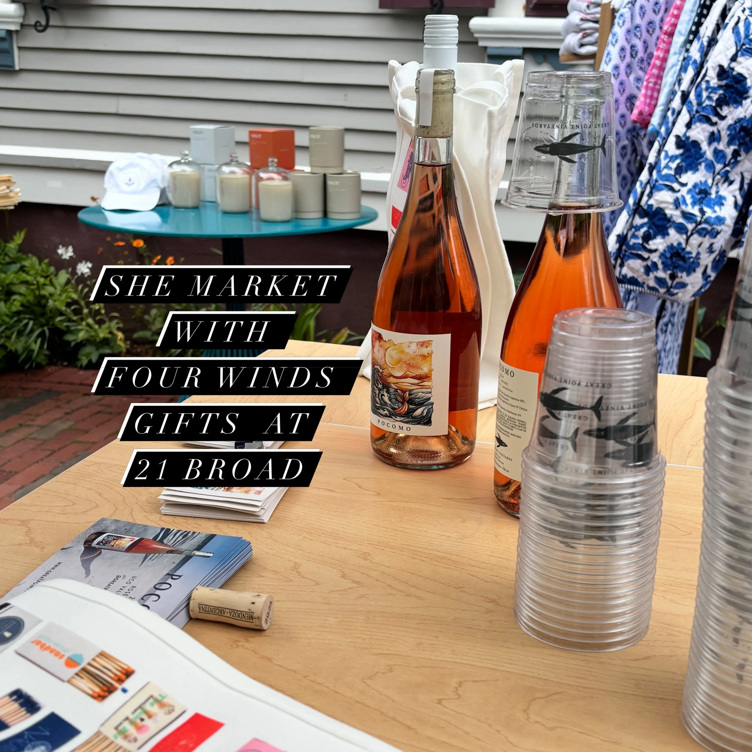 Saturday of Winefest on Nantucket and enjoying chatting with everyone at Four Winds She Market pop up at 21 Broad.
Thank you for all the support of women owned businesses Nantucket!