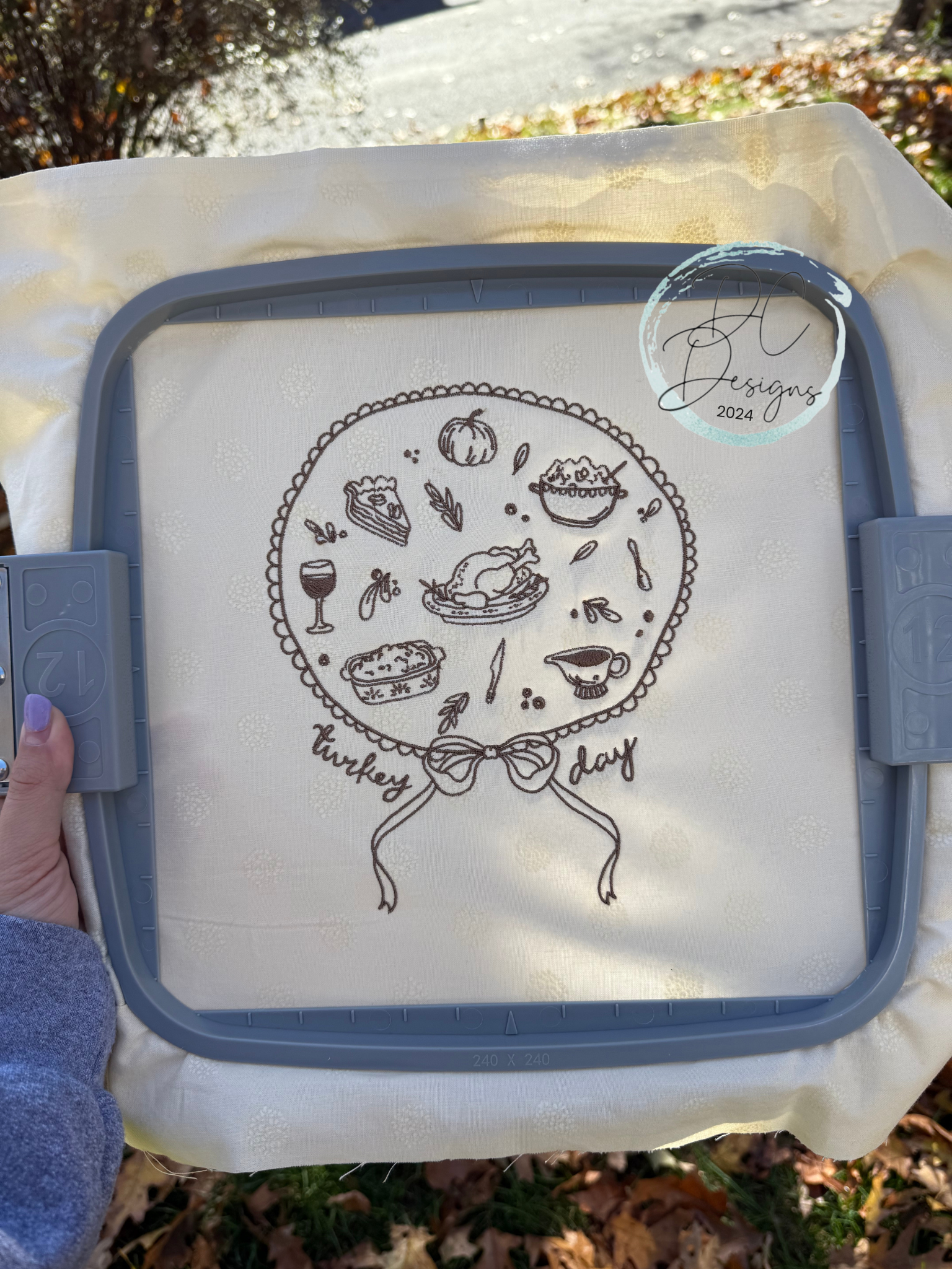 Turkey Day Embroidered Crewneck Sweatshirt