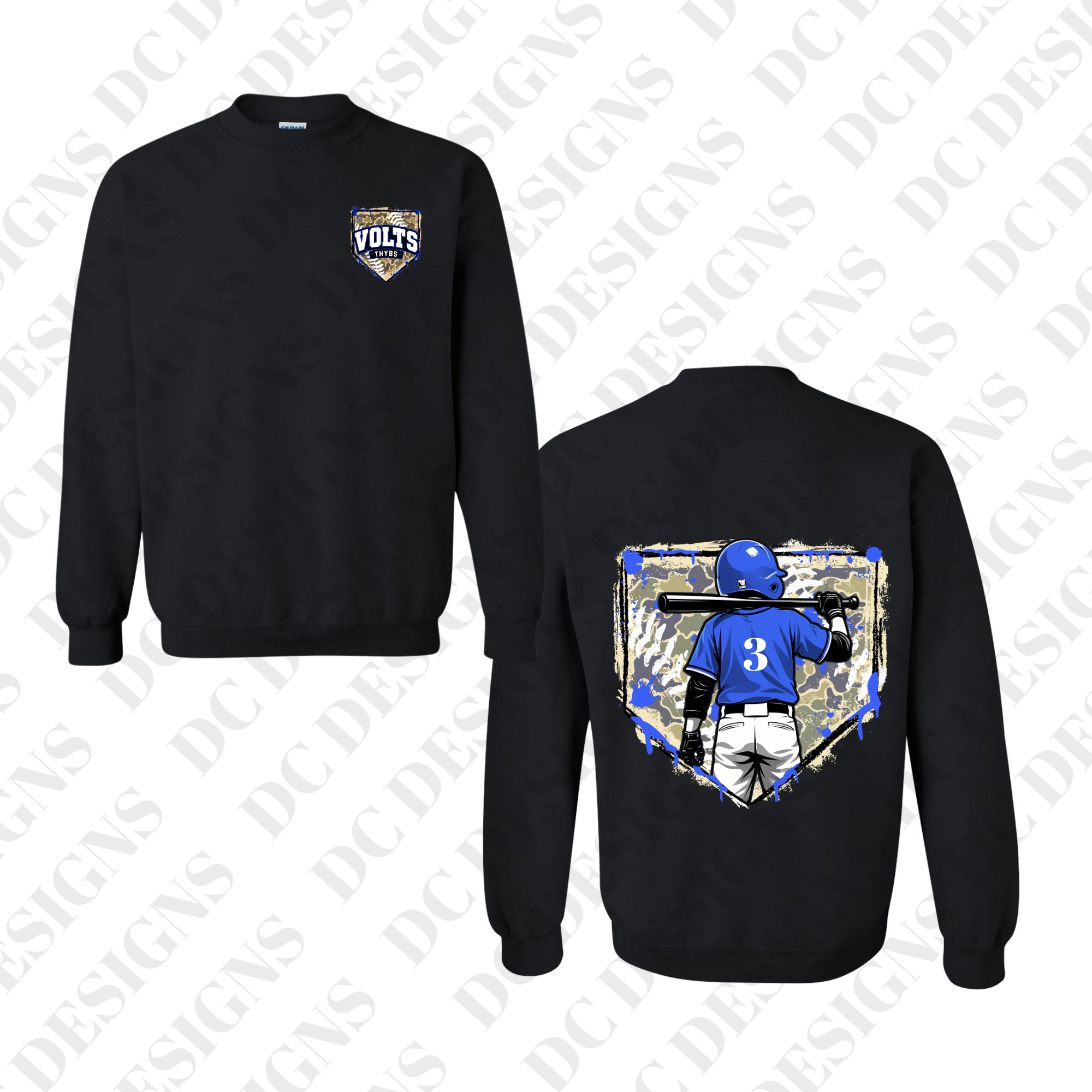 Softball– Diamond Drip Series Crewneck Sweatshirt | THYBS