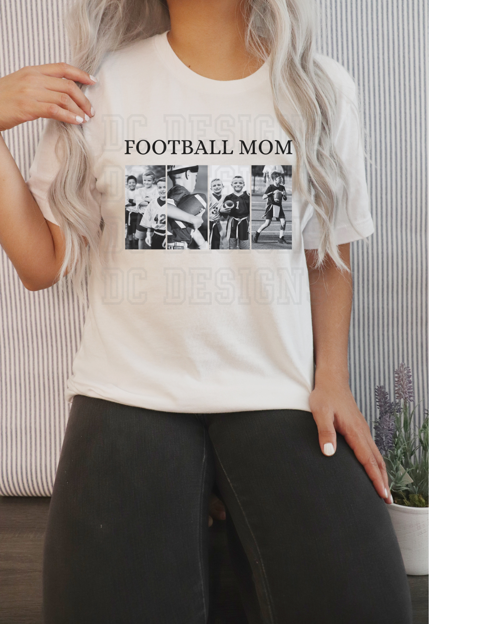 Custom Photo Football Mom Shirt
