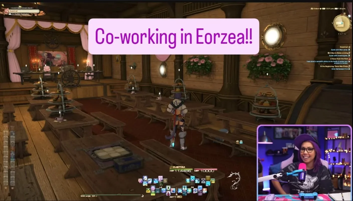 HJP Event - Co-working in Eorzea!!

Arrrgh! Ahoy, Matey! Hope y'all are having a wonderful week! In case anyone missed today's stream, our awesome Captain held a surprise "Co-working in Eorzea" session on YouTube! Very chill, fun, and produ