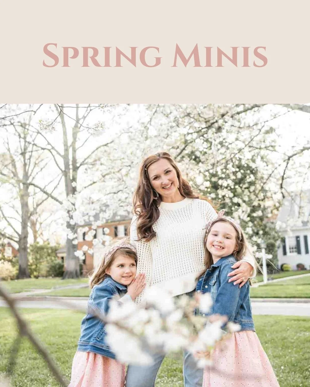 The trees are starting to bloom around Richmond and it&rsquo;s one of the most beautiful times of year for family photos.

Sessions available late March through early May at some of my favorite spring locations around the city.

- Windsor Way blossom