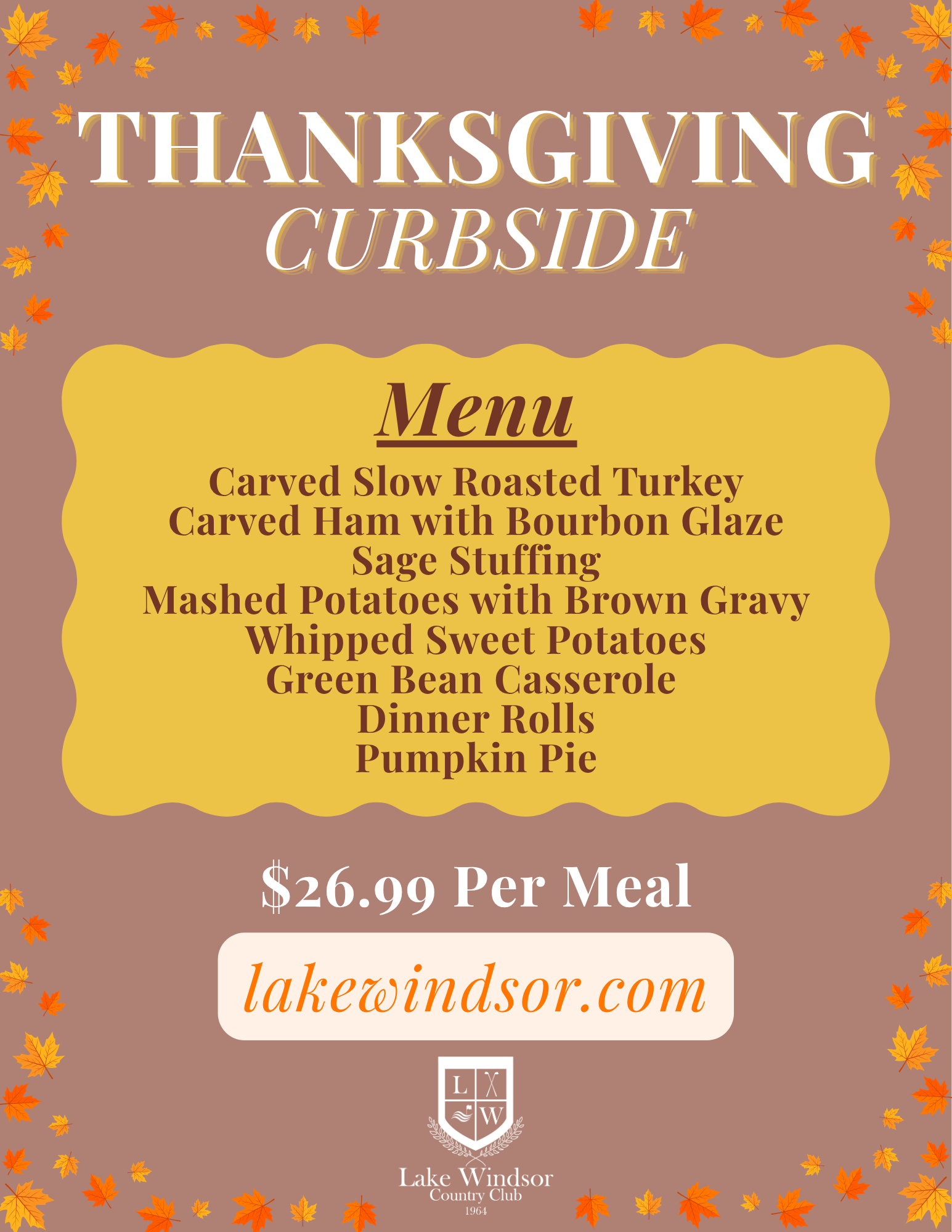 Thanksgiving Curbside Meals