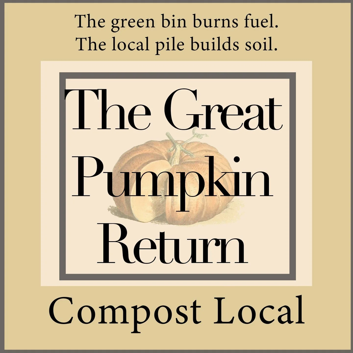 Anyone who&rsquo;s ever held a pumpkin knows it&rsquo;s full of life: dense, heavy, rich with nutrients.

It always bums me out to think most of them end up in the green bin&hellip; or worse, rotting in a landfill, turning back into CO₂.

If you care