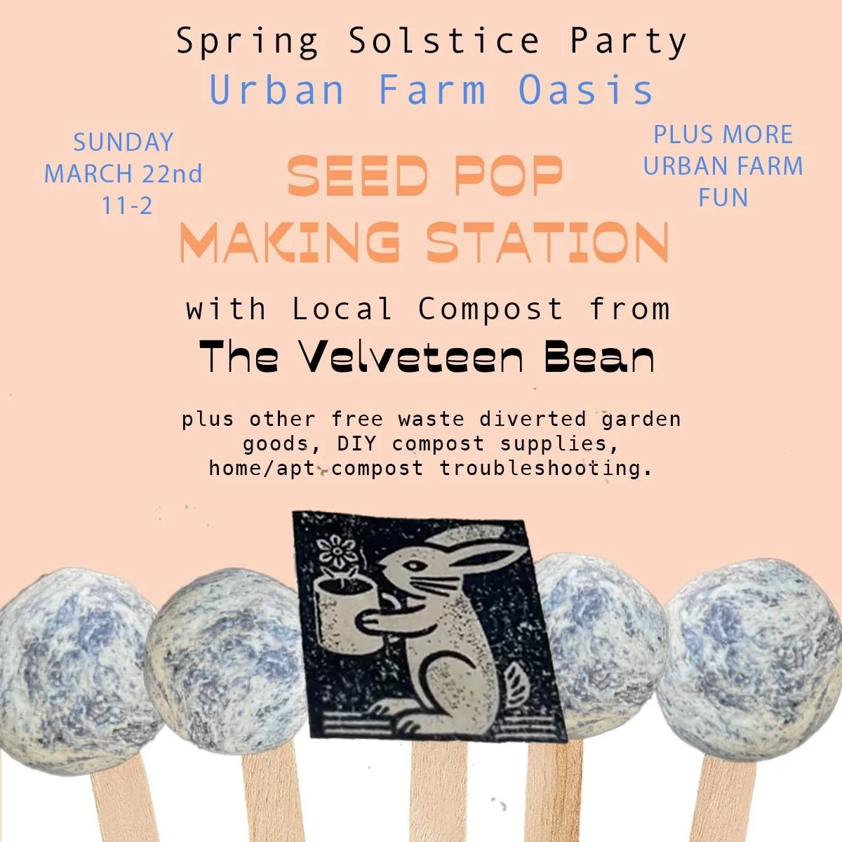 This Sunday! I&rsquo;ll be wrapping up my Urban Farm Oasis residency! Come celebrate compost and spring and see what we can grow - building community is an antidote to despair ❤️ so are seeds, food, makers, gardening! 🧑&zwj;🌾 (in my humble opinion!