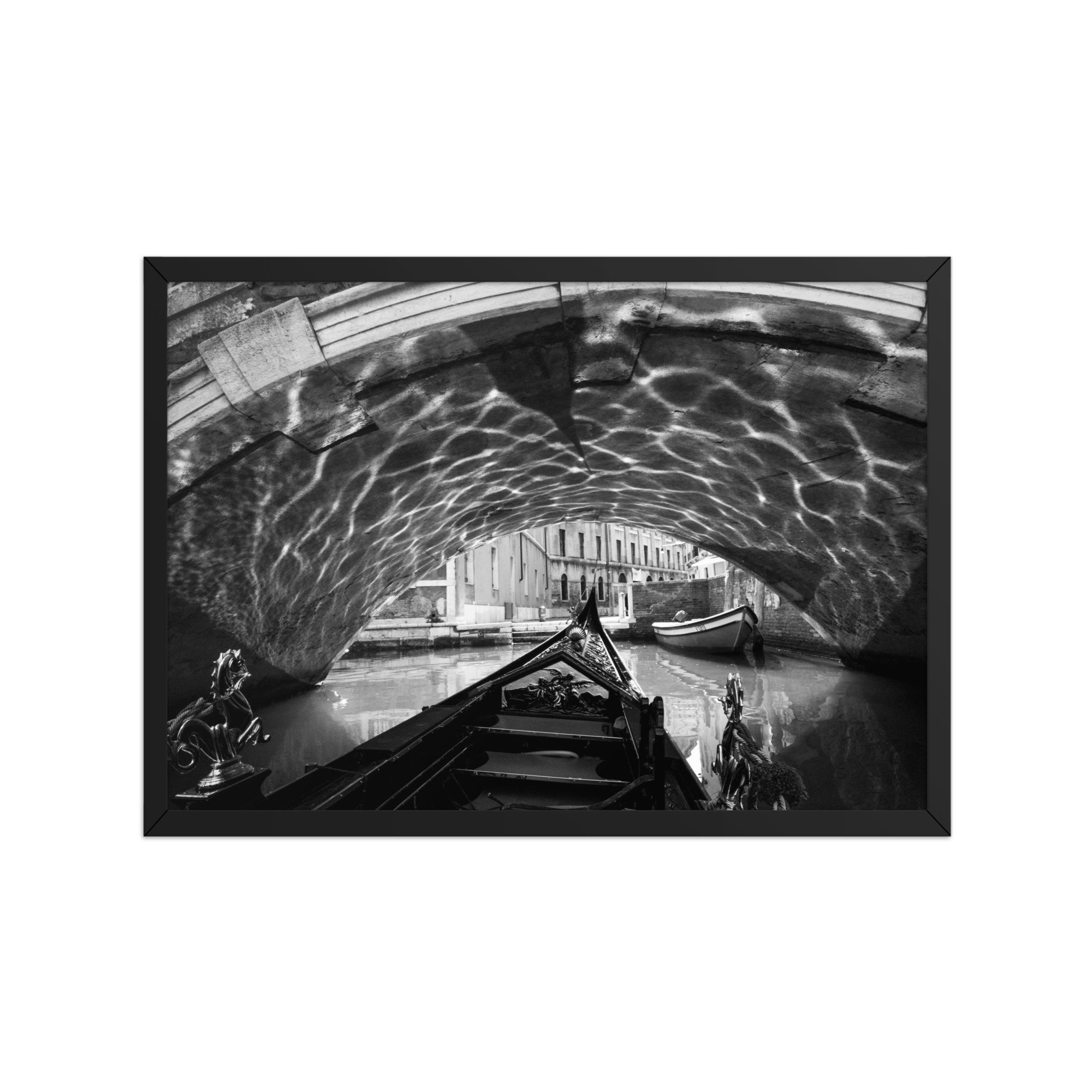 Venedig Gondel Schwarz Weiß Fotografie Poster (30×40 cm) für moderne Wanddeko