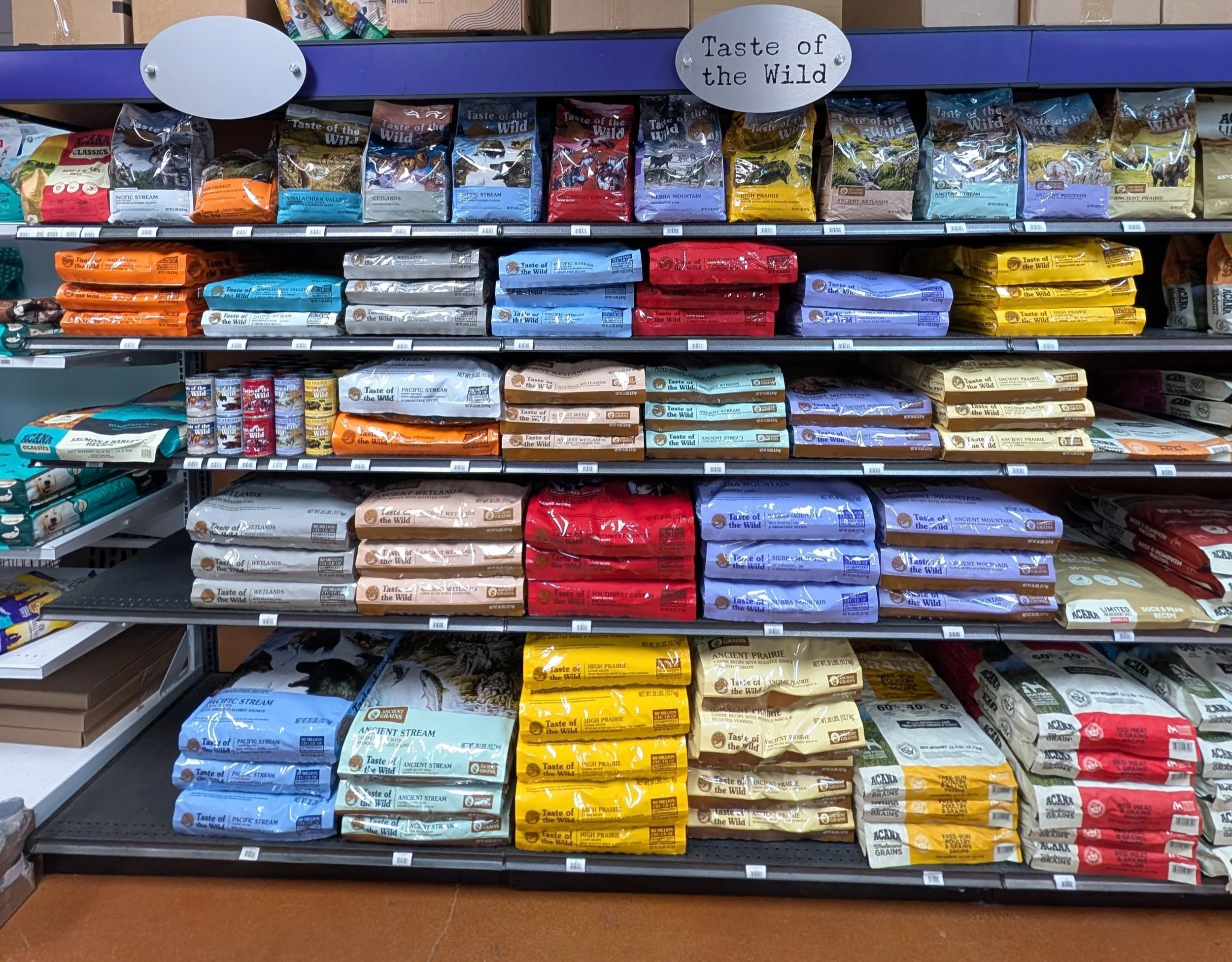 Portland Pet Supply Taste of the Wild and Acana dog food