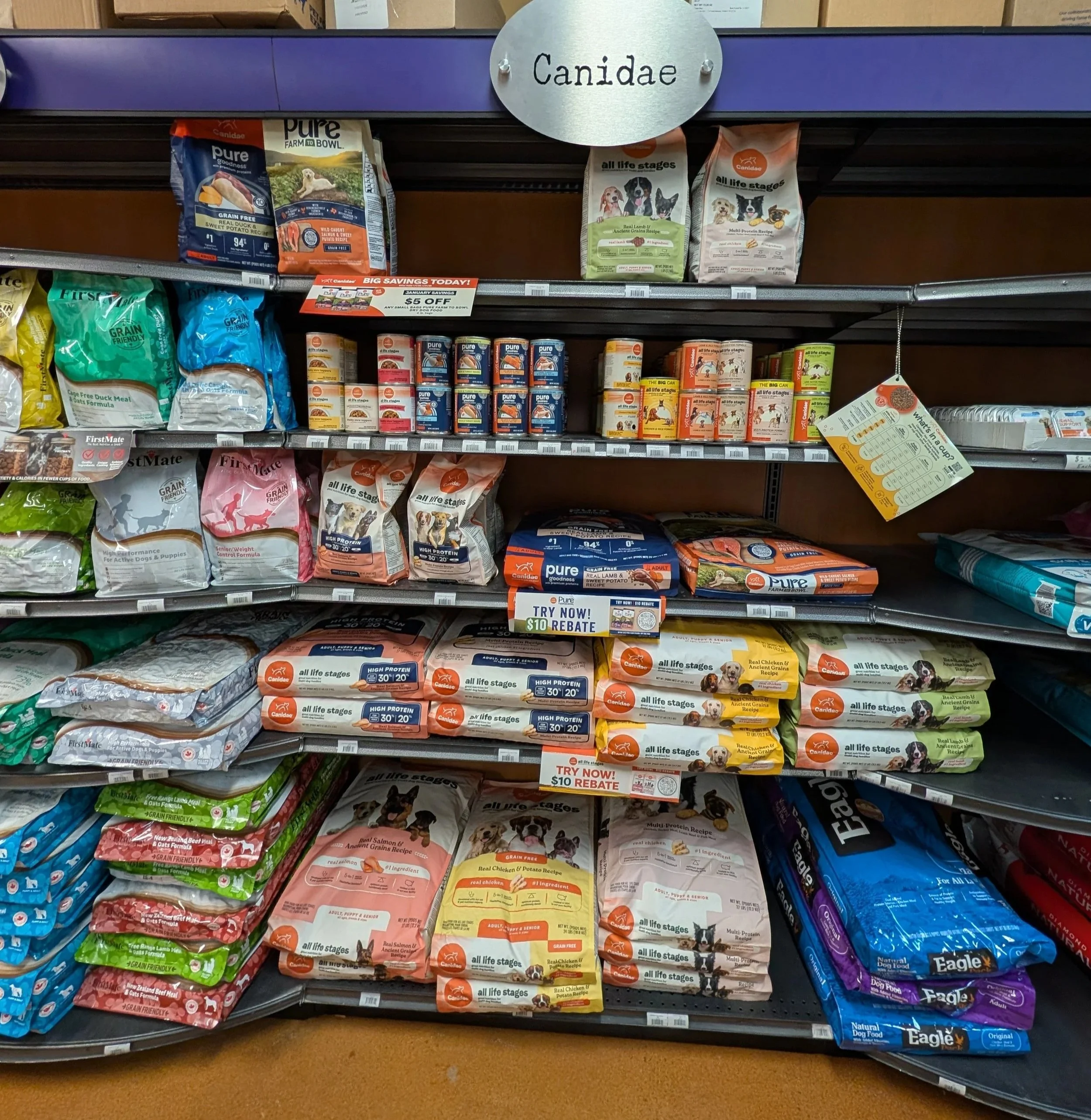 Portland Pet Supply Canidae, FirstMate and Eagle Pack dog food