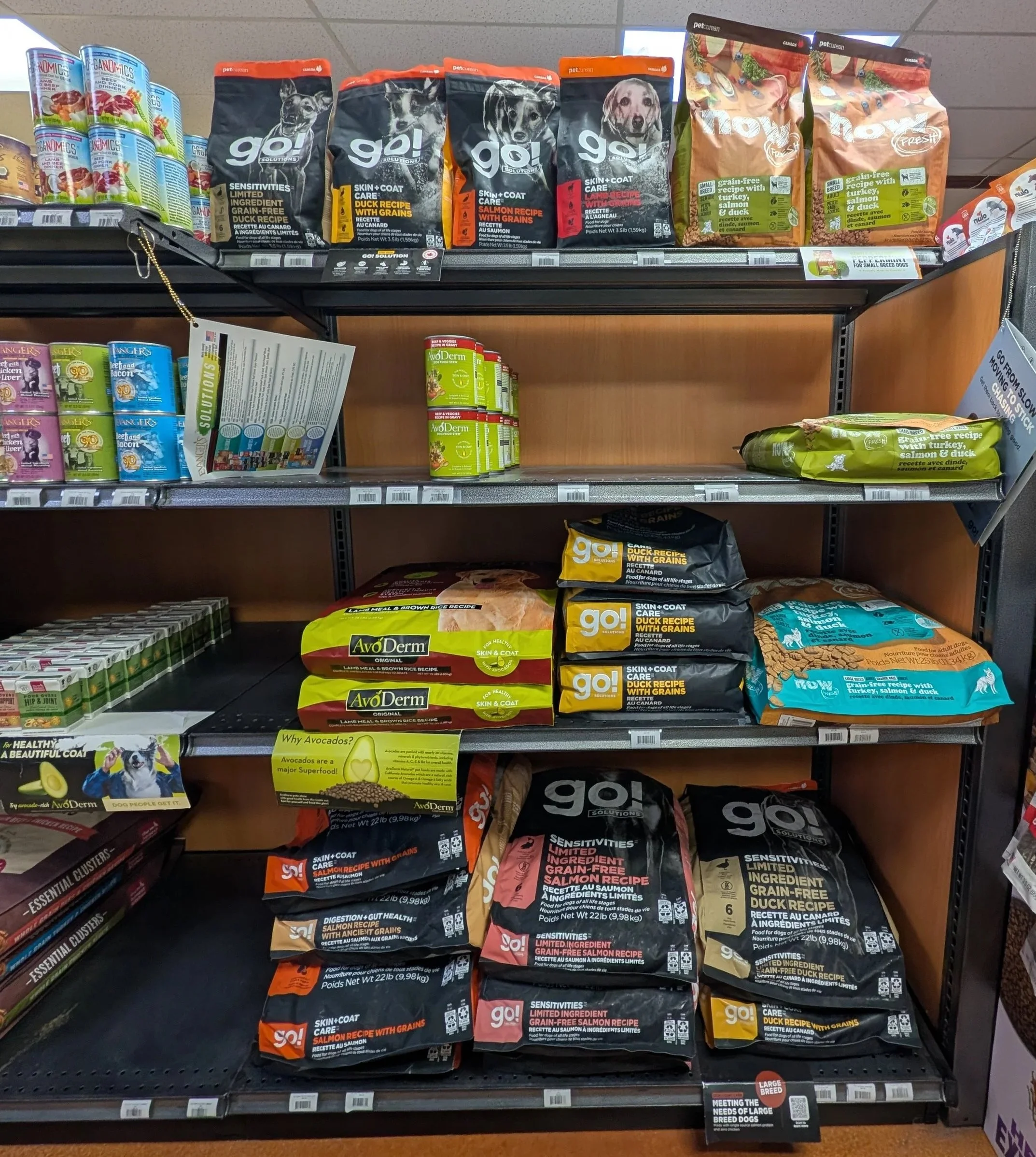 Portland Pet Supply go! Solutions, Pet Curean, and AvoDerm dog food