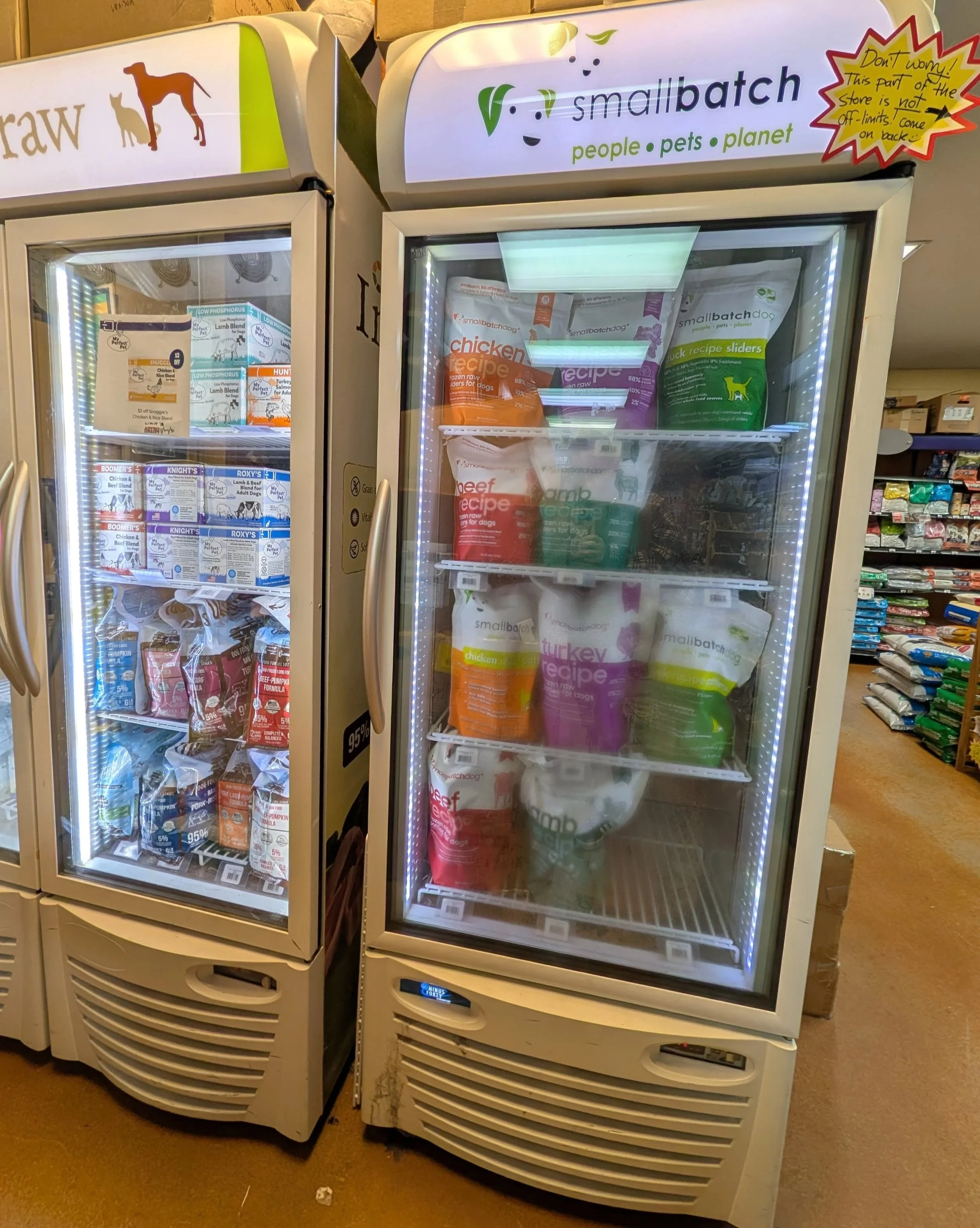 Portland Pet Supply SmallBatch, Tucker's, and My Perfect Pet frozen dog food