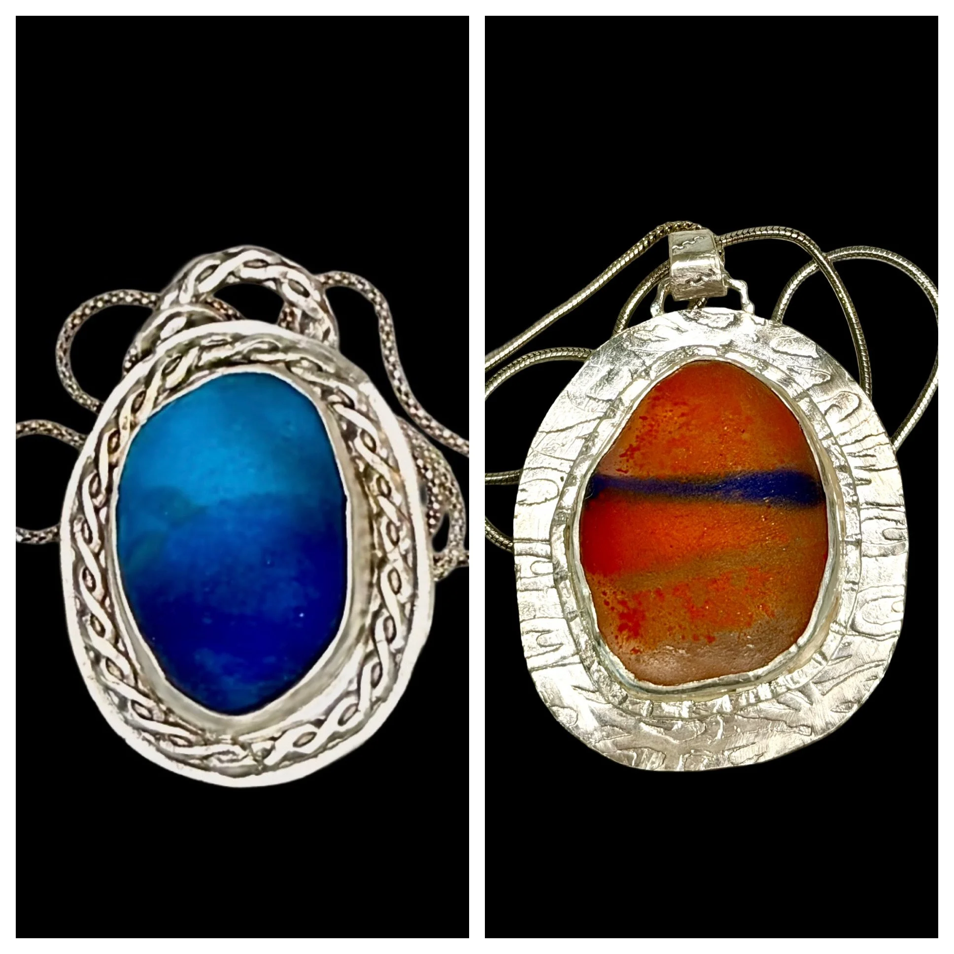 Beautiful Murano Seaglass from Italy fine and sterling silver