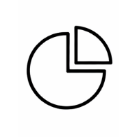 Simple black-and-white pie chart divided into four segments.