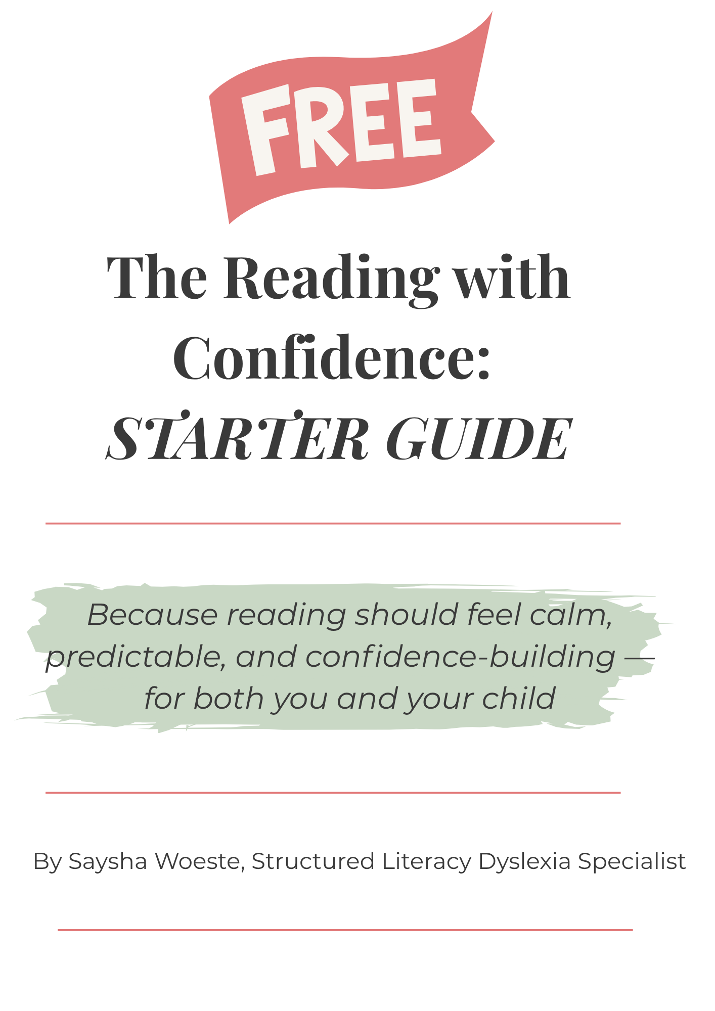 FREE -- The Reading Confidence Starter Guide