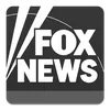 Black and white Fox News logo with stylized text.
