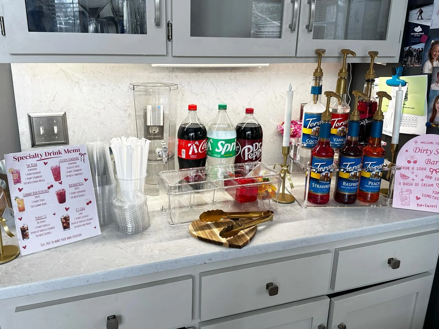 We had a fun soda/lemonade bar set up this weekend. Customize your next event with a fun beverage bar 🥤🍋
