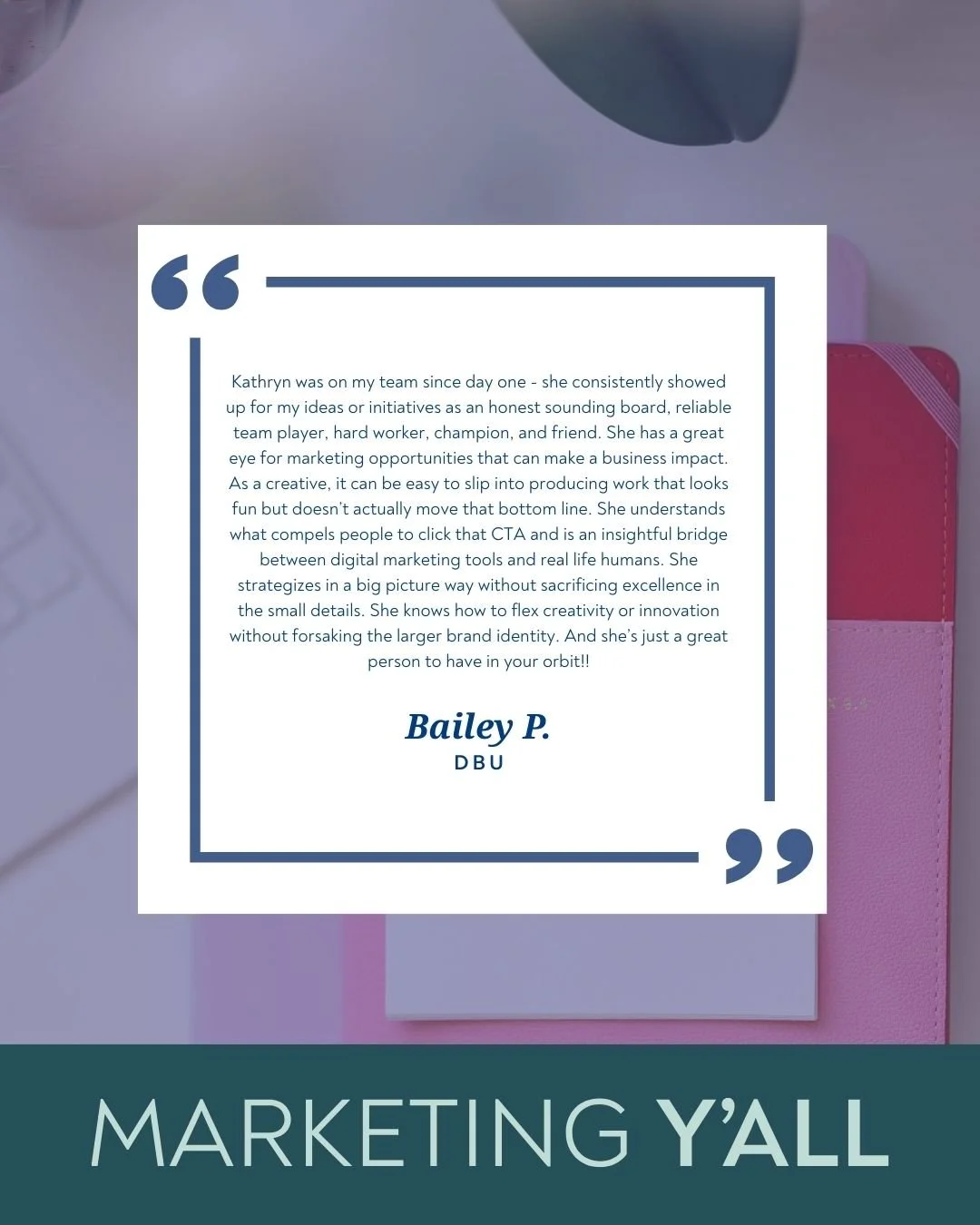 Testimonial in the graphic 👆

We&rsquo;d be honored to market y'all too.

DM &ldquo;YALL&rdquo; to learn more.