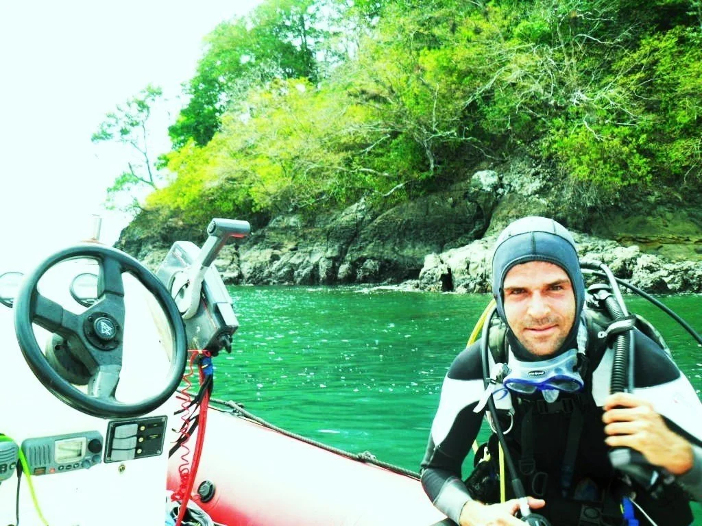 Yago Doson, Marine Biologist and Fisheries Scientist, Founder of Monkeys of the Sea. Picture taken in 2012 in Panama, while working as a Marine Biologist onboard the SY Star Flyer.