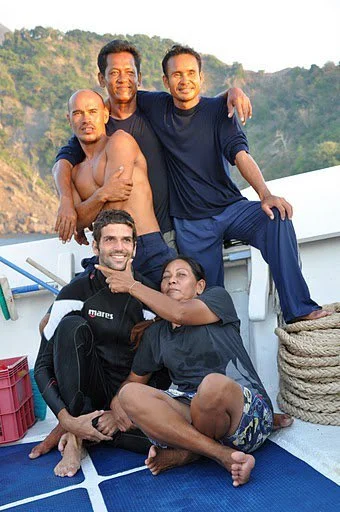 Yago Doson, Marine Biologist and Fisheries Scientist, Founder of Monkeys of the Sea. Picture taken in 2010 in the Andaman Islands, India, while working as a DiveMaster onboard the SY Siren.