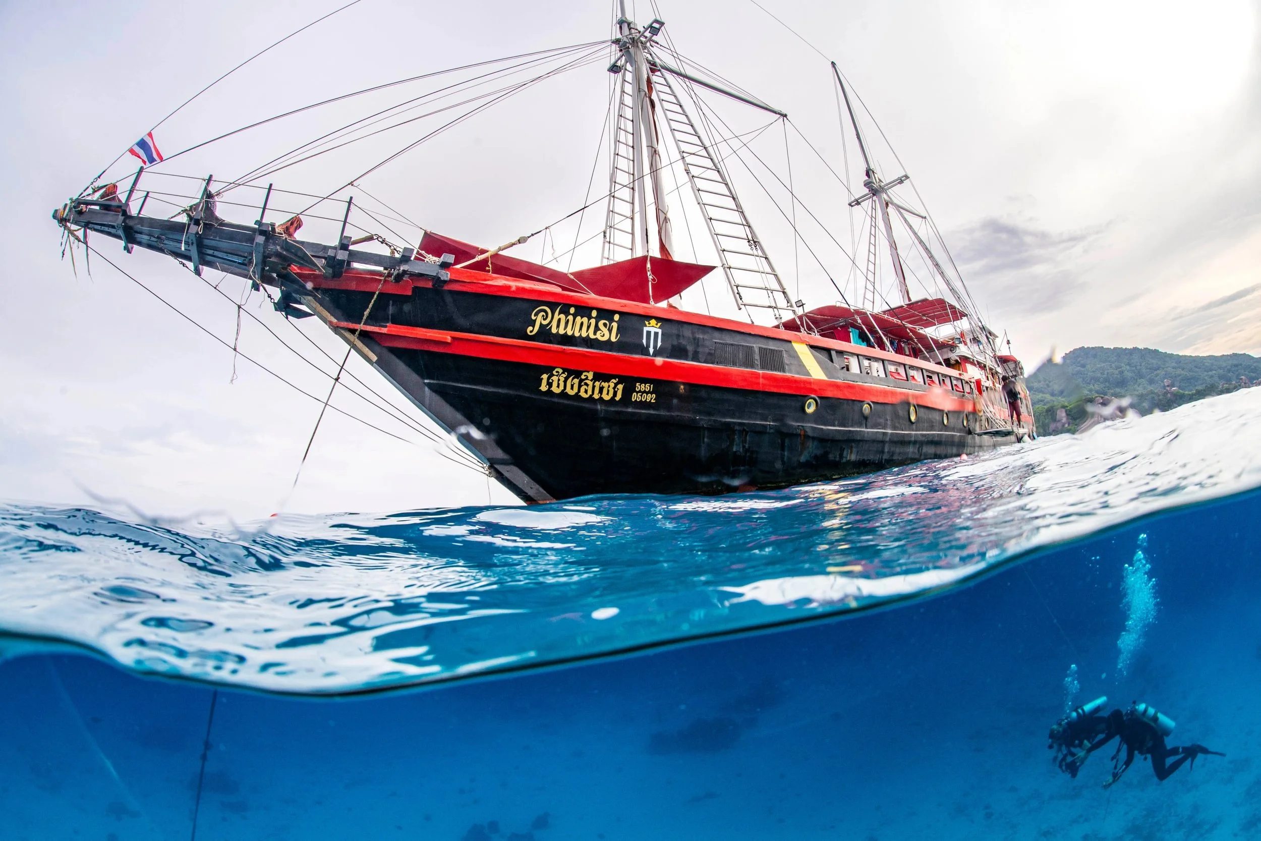 Phinisi liveaboard during Monkeys of the Sea Best of Thailand expedition. Photo by Mike Sunder. 