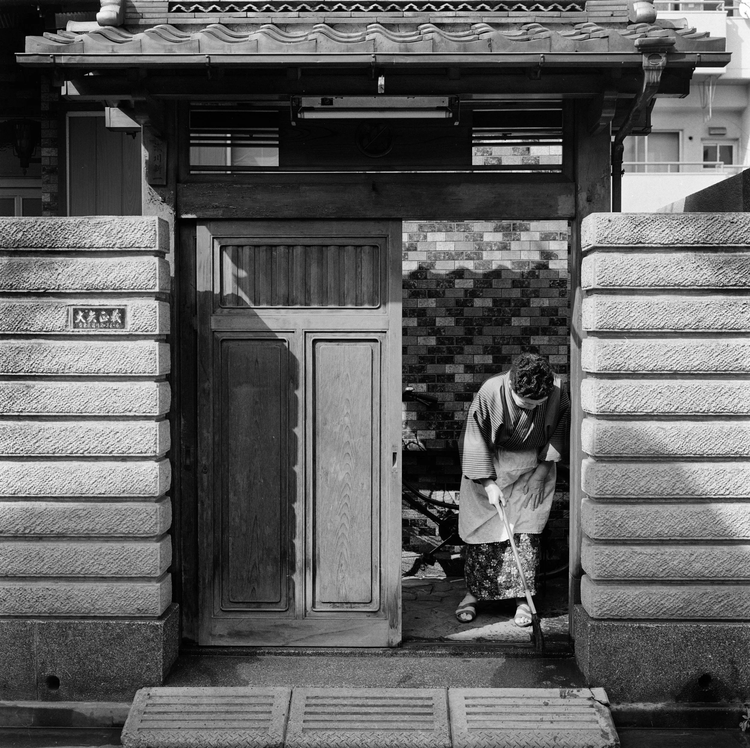 Traditional entry gate to an old house, near Minami-Senju station, Tokyo