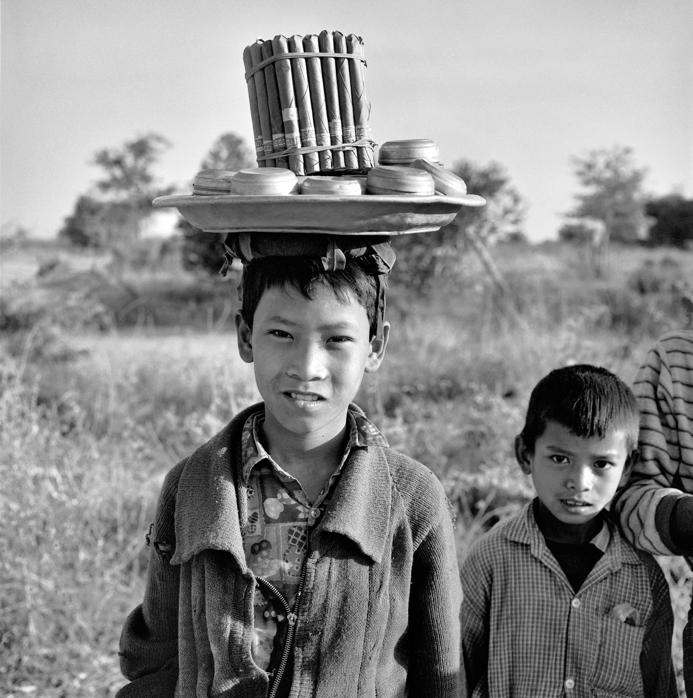 boys selling cigars and betel, Bagan