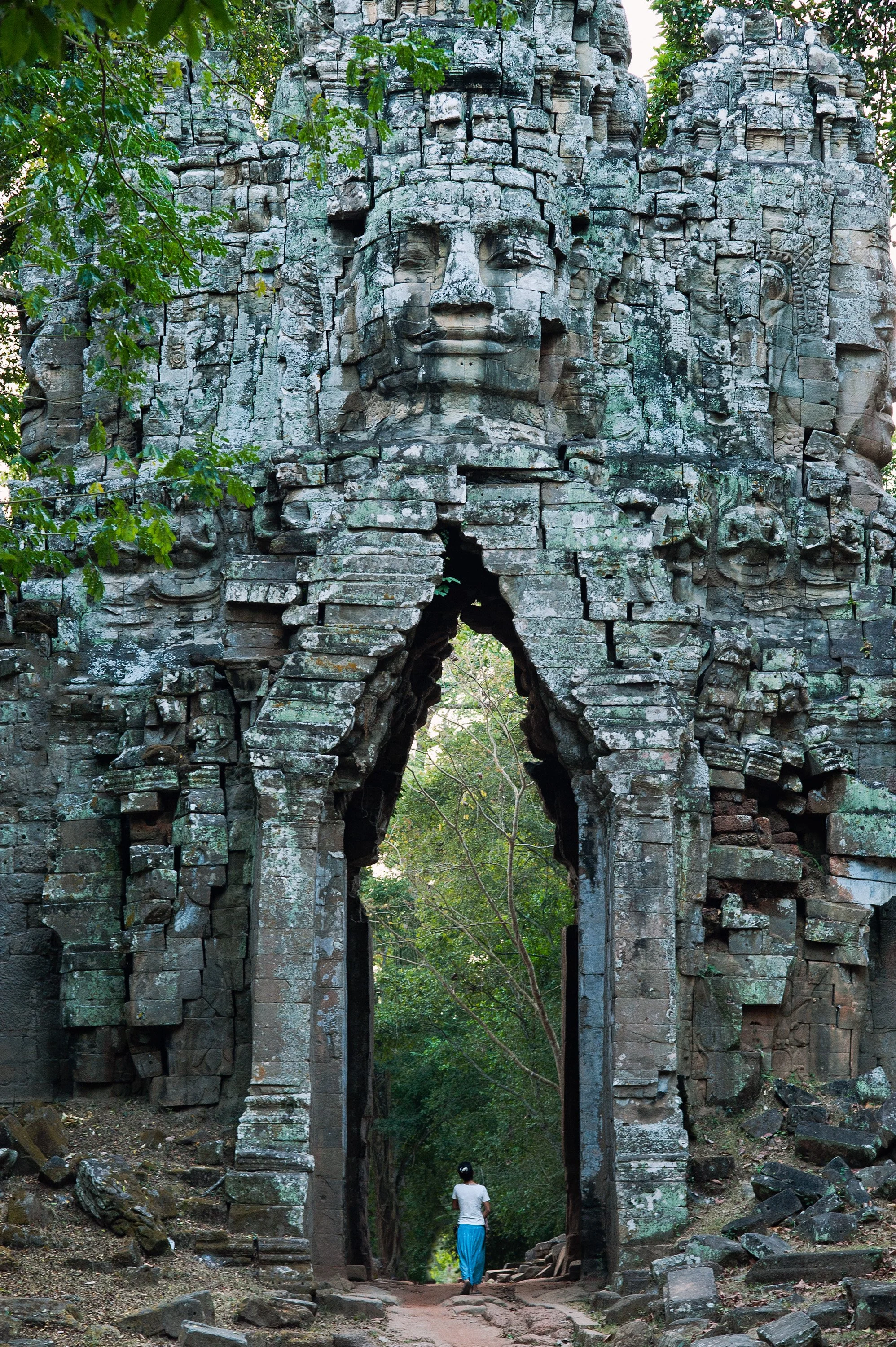 west gate of Angkor Thom, early 12th c., CAMBODIA