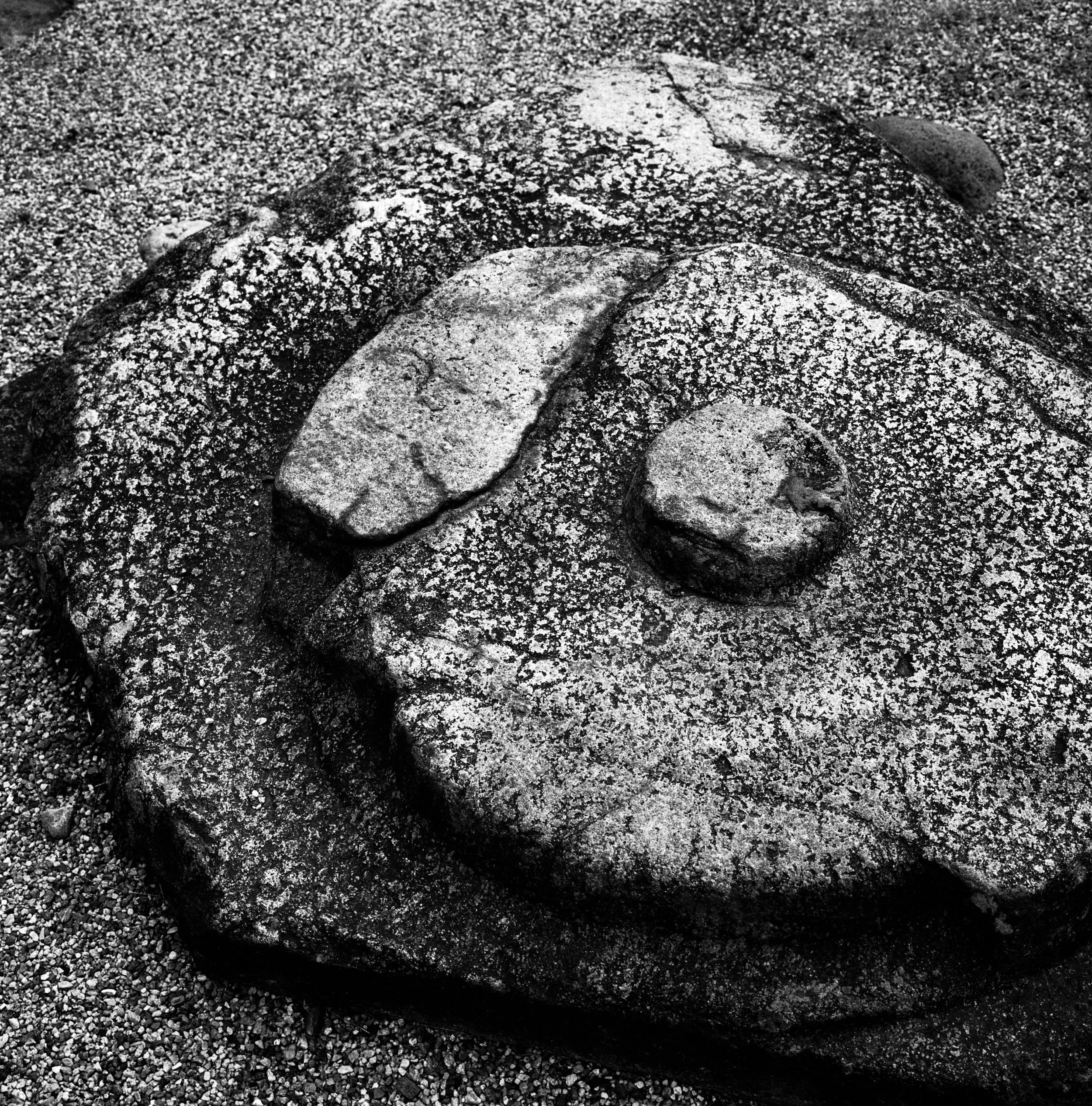 ancient base of a stone lantern, Saidaiji Temple, Nara, JAPAN