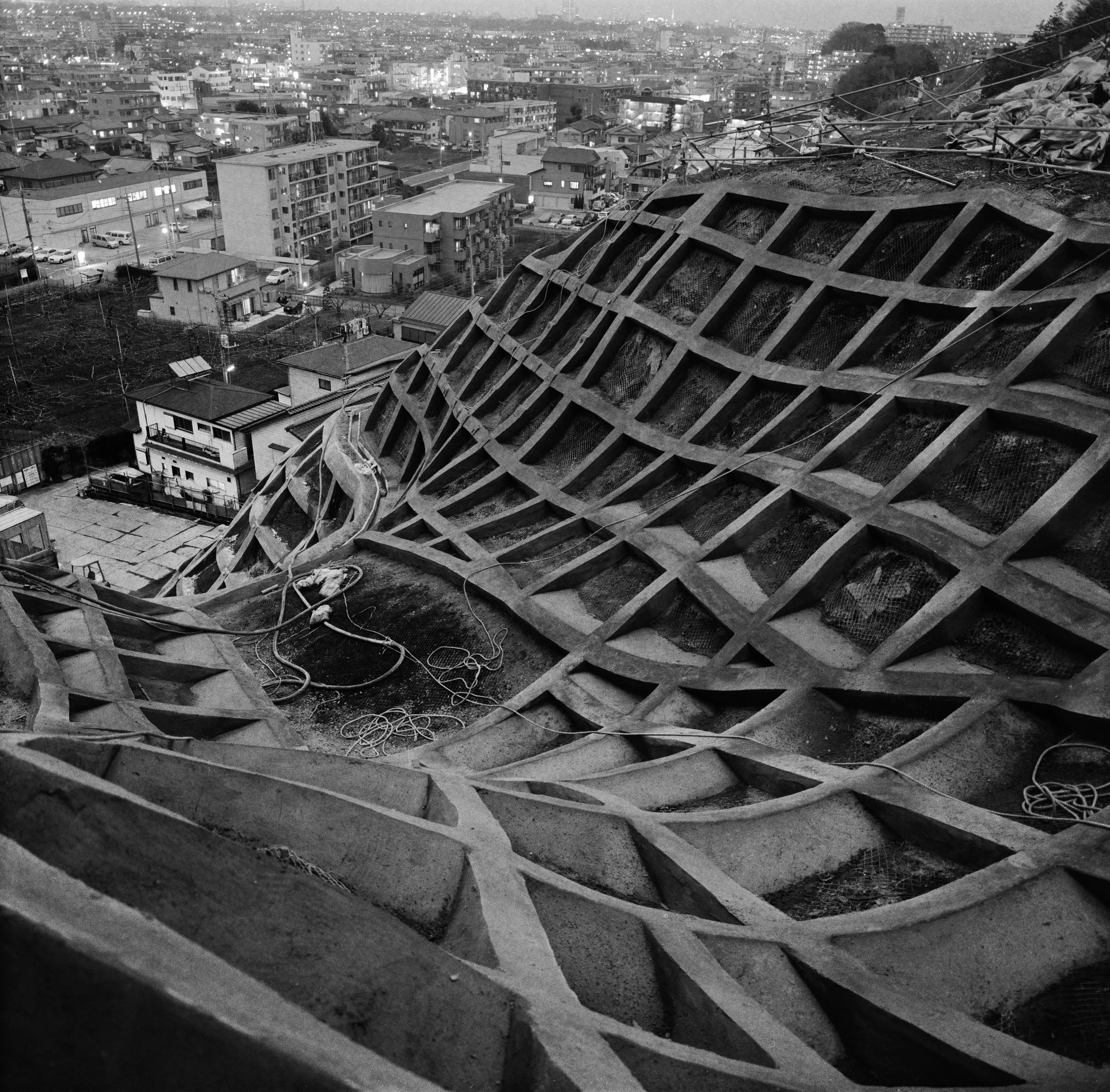 View from Kuji, Kawasaki, Kanagawa, of Tokyo on the horizon.