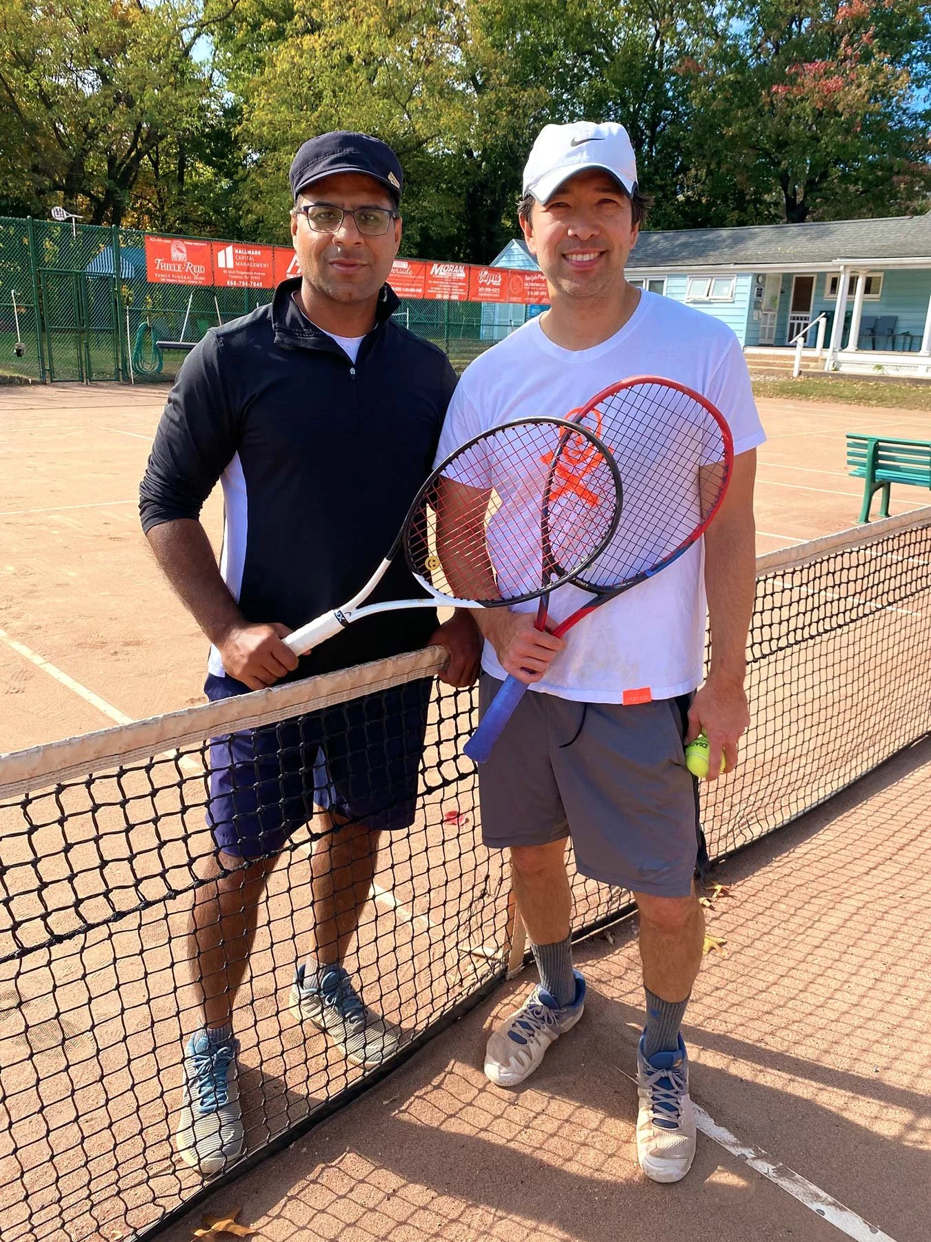 APC Tennis Kearny New Jersey Clubhouse Members with Tennis Rackets