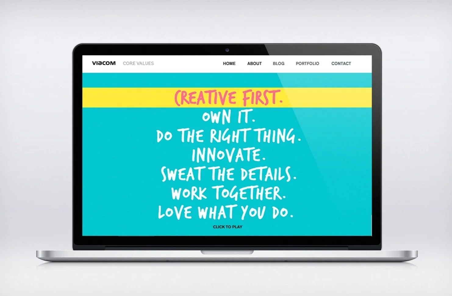 Viacom Core Values - landing page