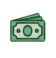 Un dibujo de billetes de dinero.