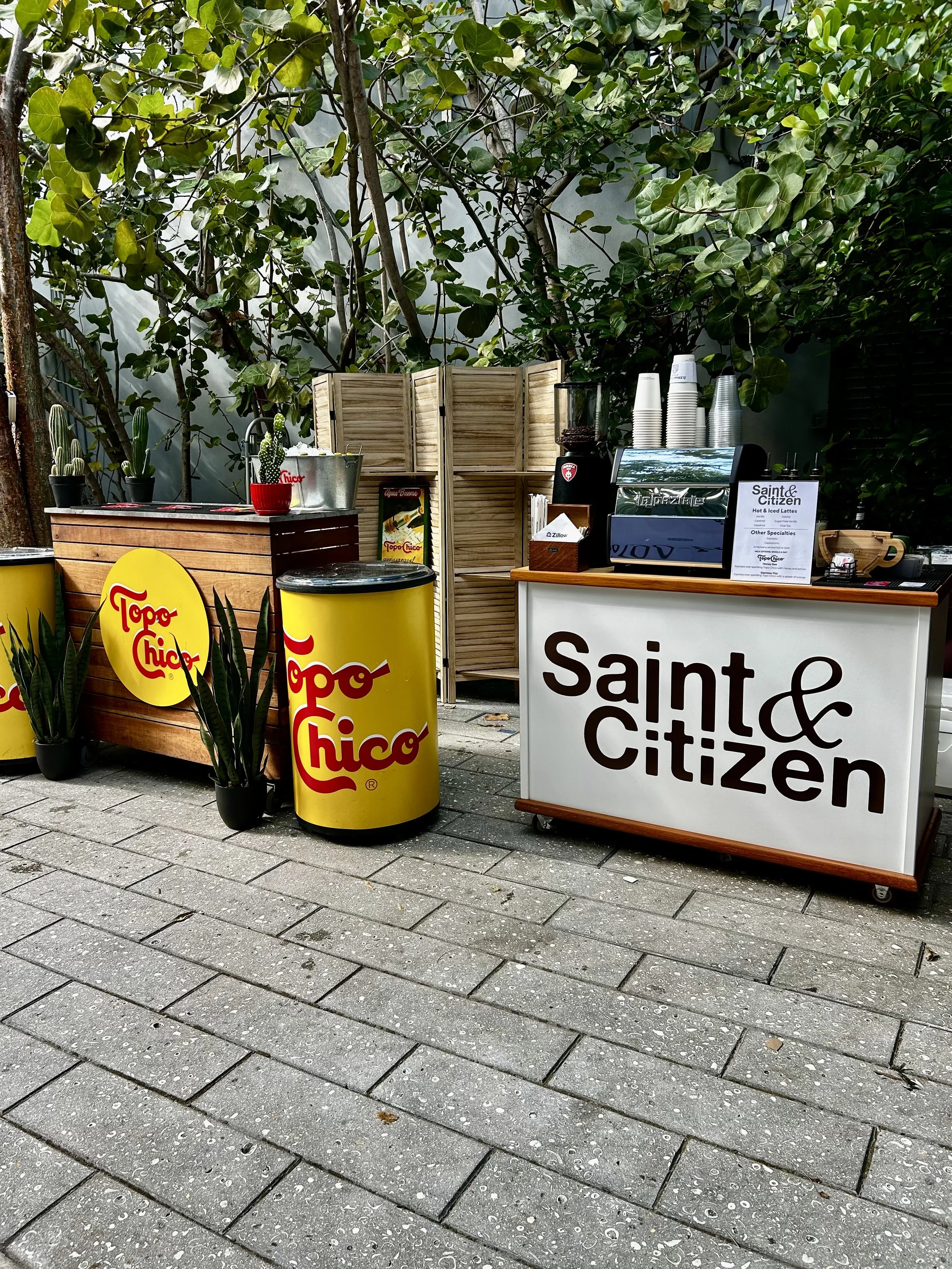 Mobile coffee cart at a Miami corporate event