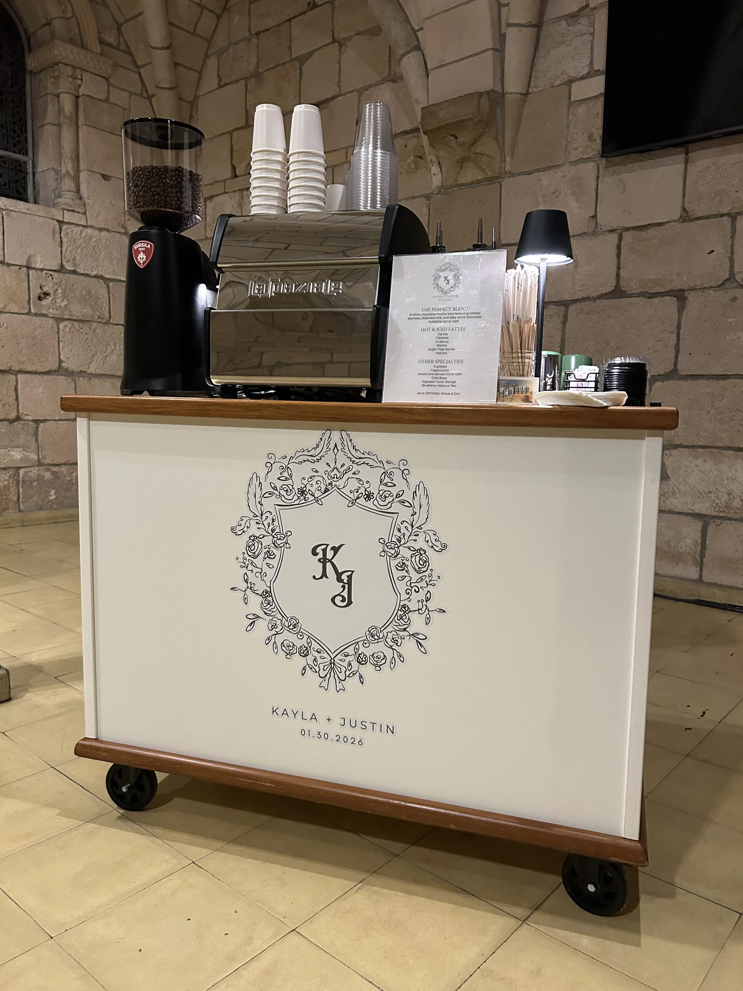 Specialty coffee catering for a Miami wedding