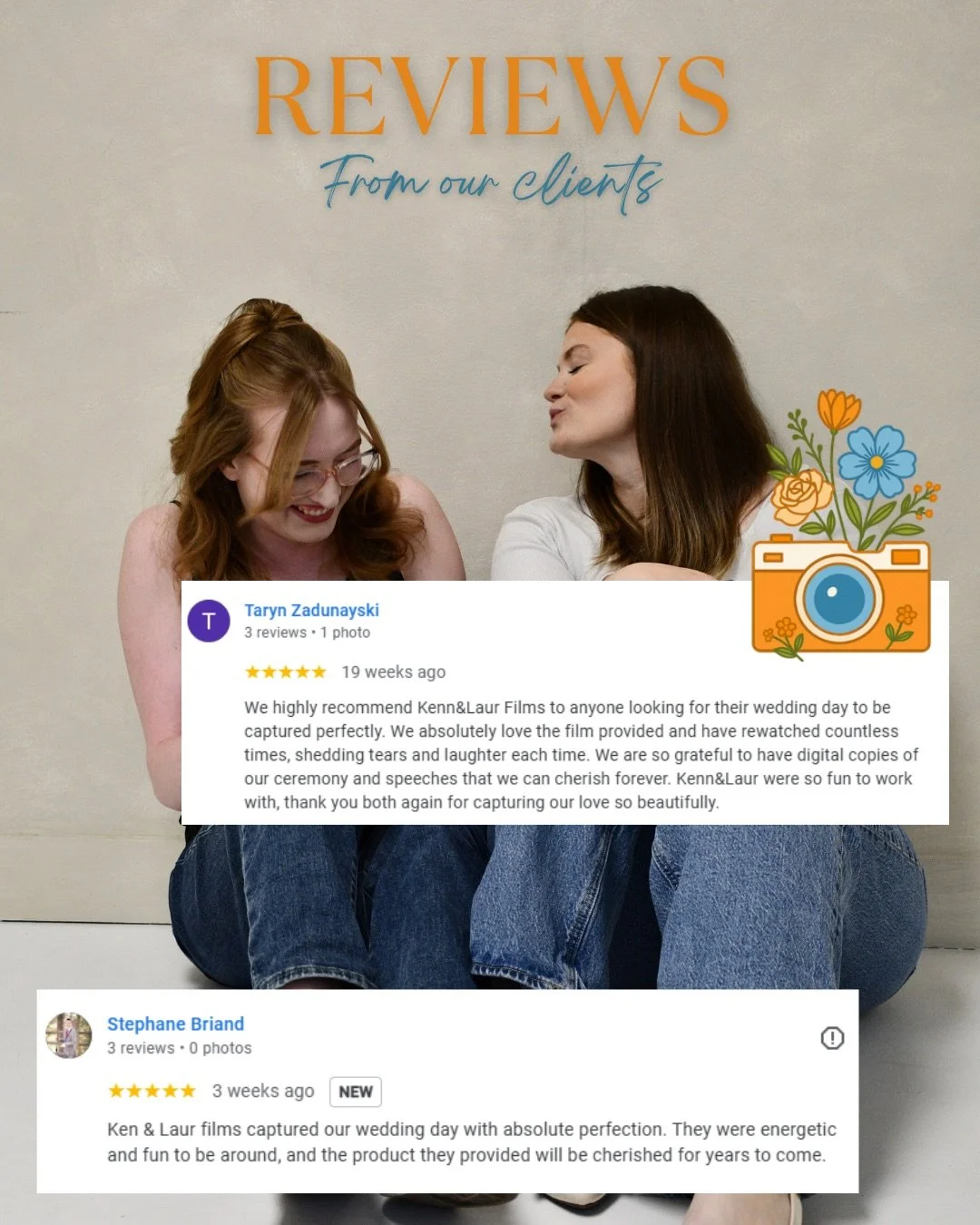 A big thank you to our couples for taking the time to leave us such thoughtful Google reviews. 🧡

We&rsquo;re so grateful for your kind words and for trusting us to capture your wedding day. 🫶

Now booking weddings for the 2026 season! Reach out if