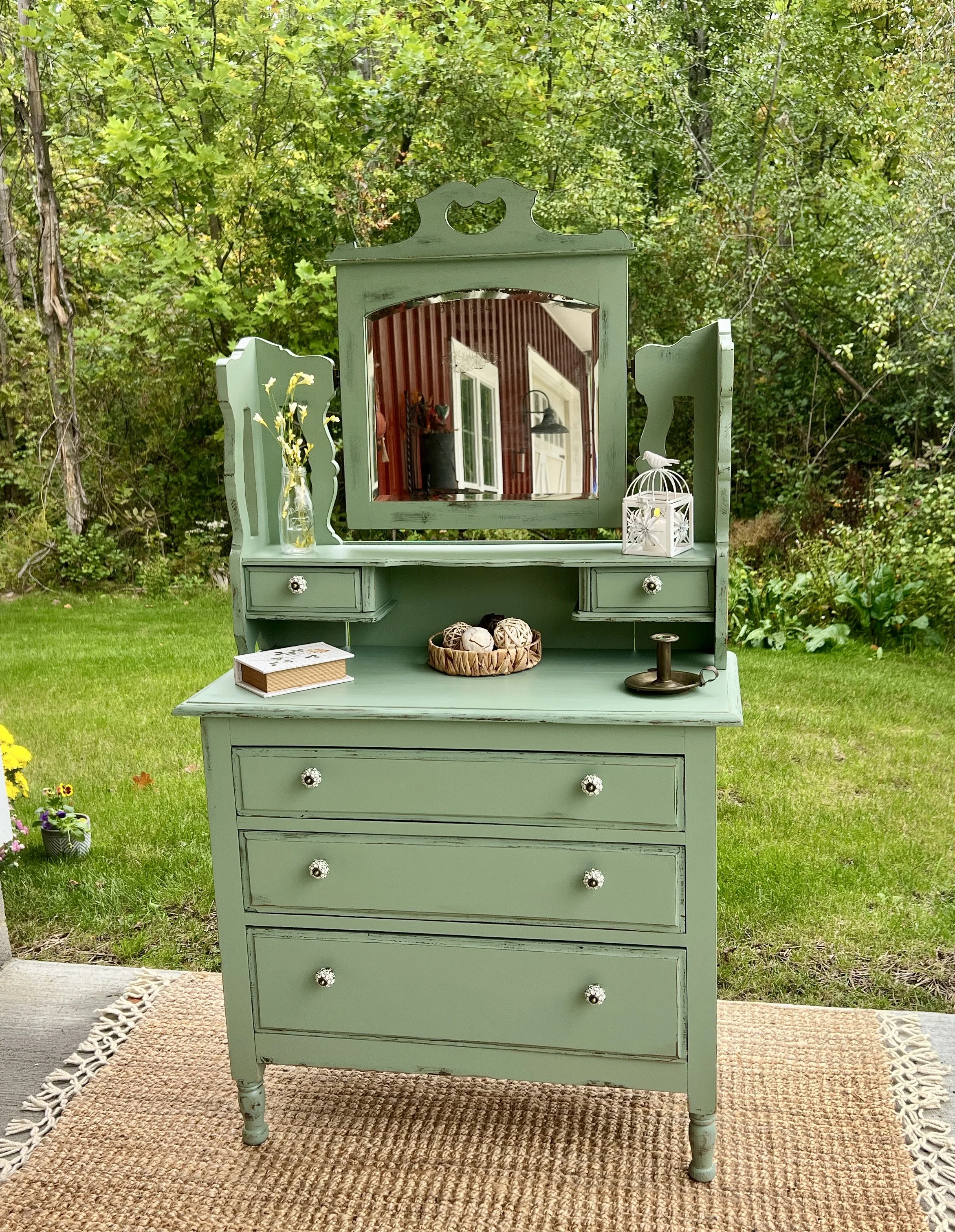 Antique Dresser With Mirror