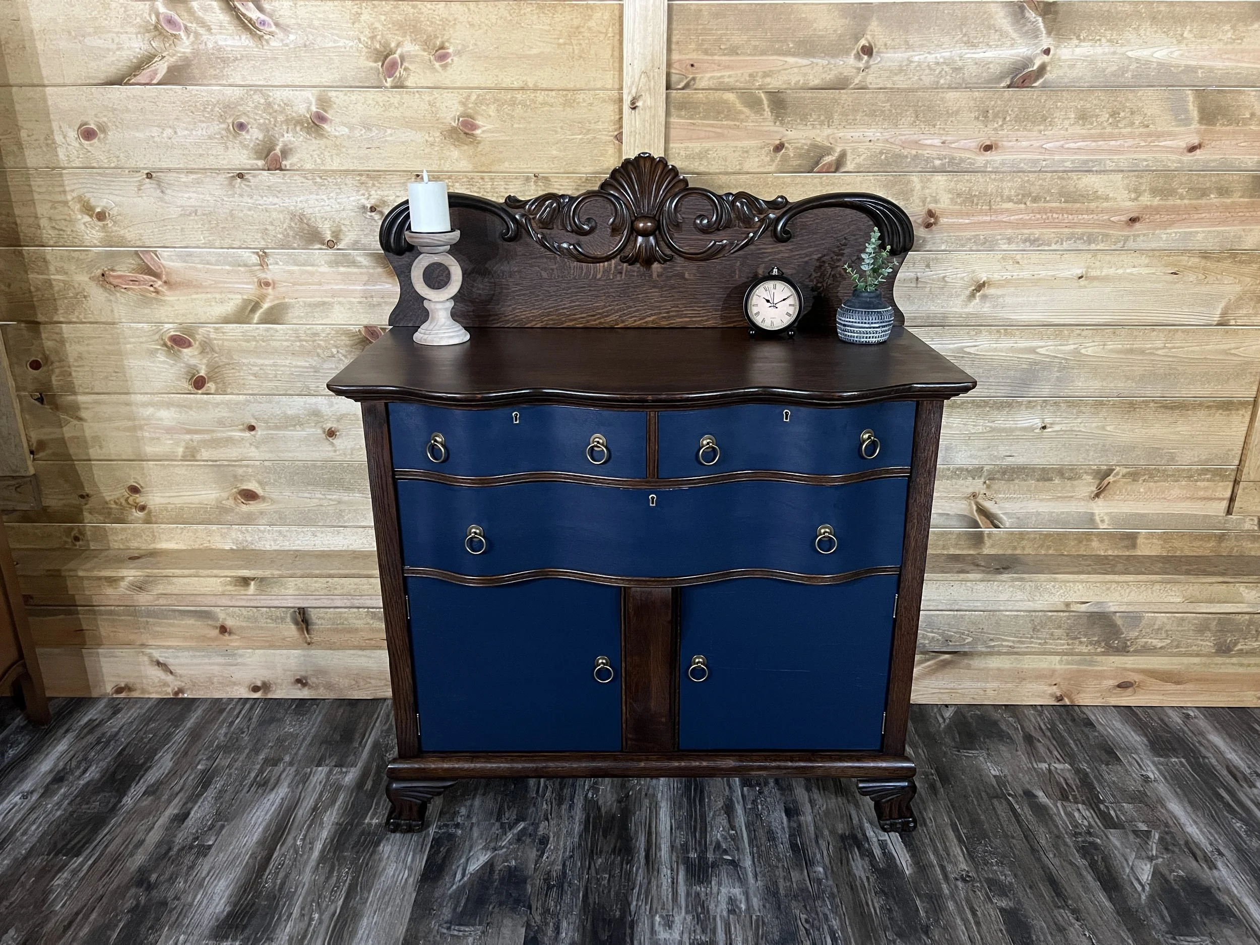 Antique Oak Buffet Server