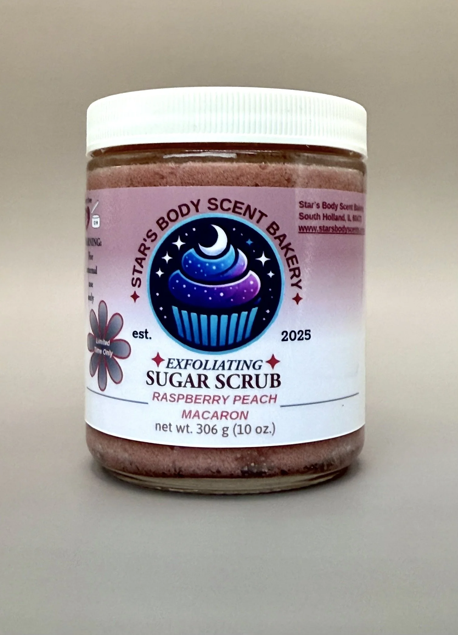 Raspberry Peach Macaron Exfoliating Sugar Scrub