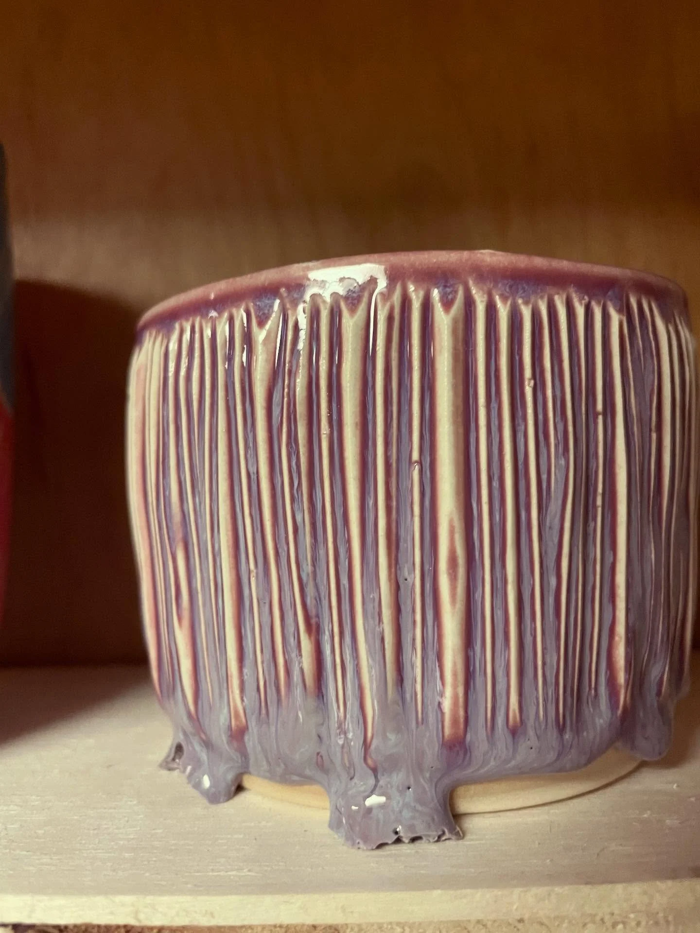 Drip happens. Still stunning.  First time using this glaze.  I&rsquo;m pretty obssesed.🤩