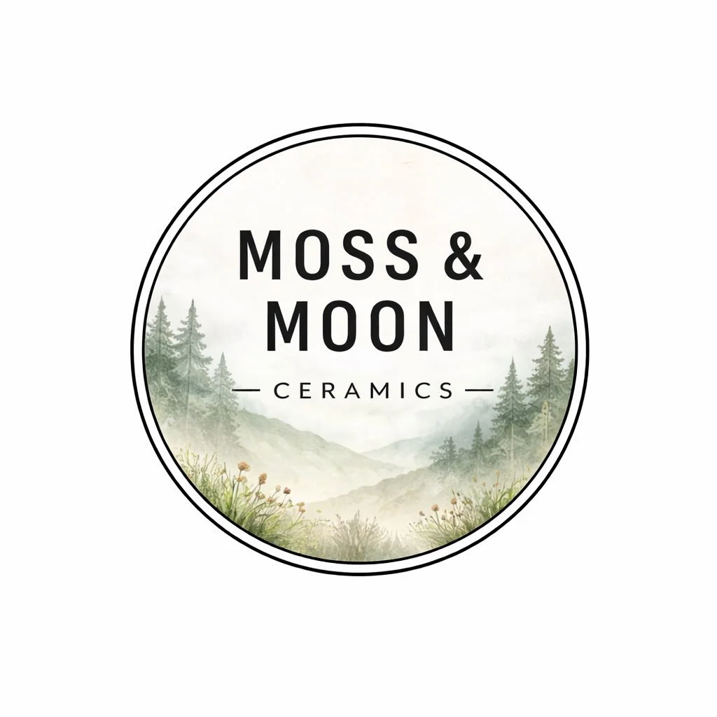 Moss and Moon Ceramics is the name I chose to reflect both where I work and how I work.
Inspired by my Northern surroundings and by time spent creating at night, it speaks to a balance between grounded and creative.

New brand, same hands.