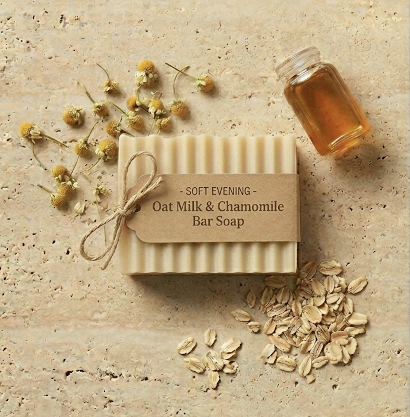 Soft Evening Bar Soap-Oatmilk, Honey and Chamomile