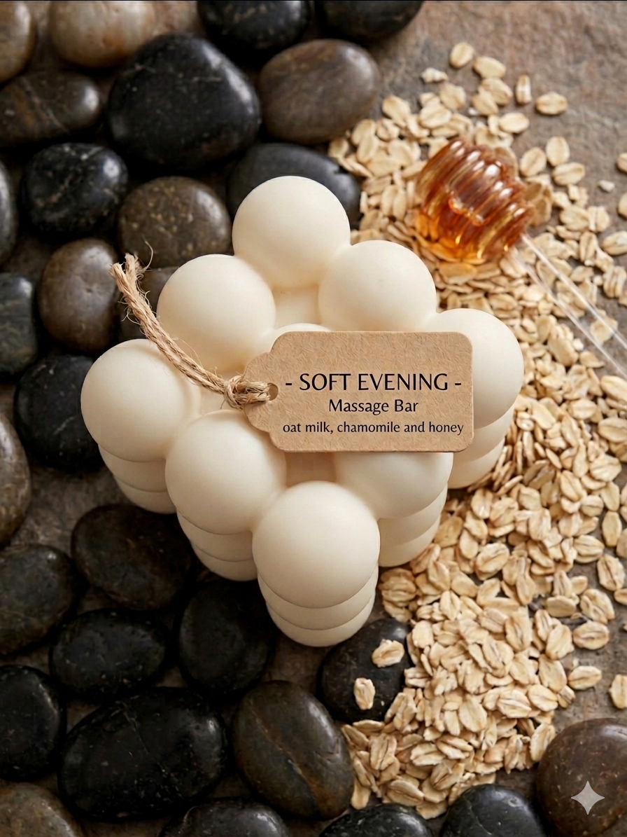 Soft Evening Massage bar- Oatmilk, Honey and chamomile